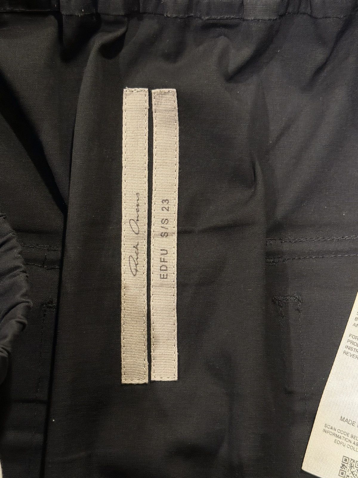 Rick Owens Rick Owens EDFU 23 Black Drop Crotch Cargo Drawstring Pants Size US 34 / EU 50 - 10 Thumbnail