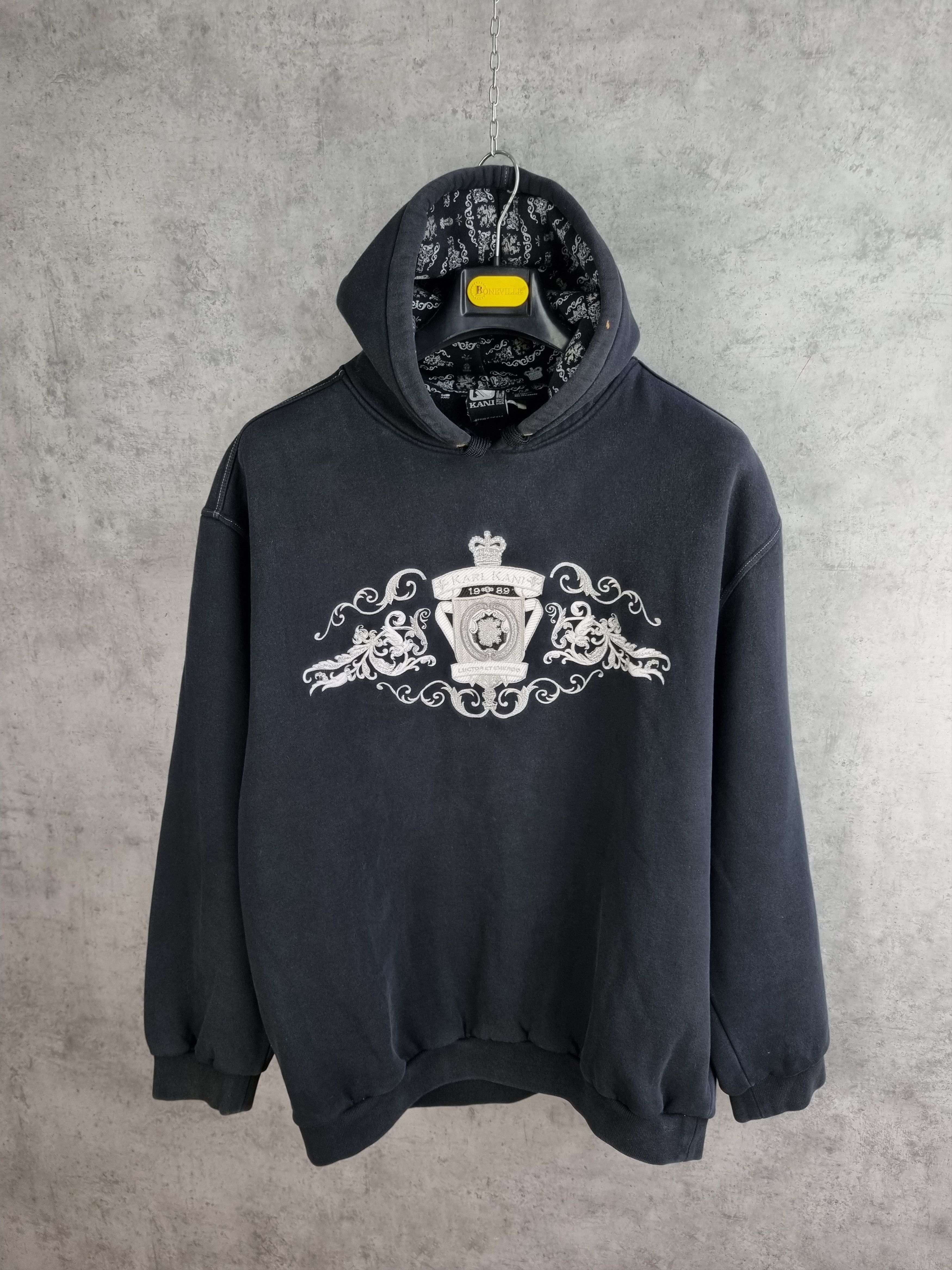 Karl Kani Karl Kani Embroidered Logo Faded Heavy Hoodie Size US XXL / EU 58 / 5 - 4 Thumbnail