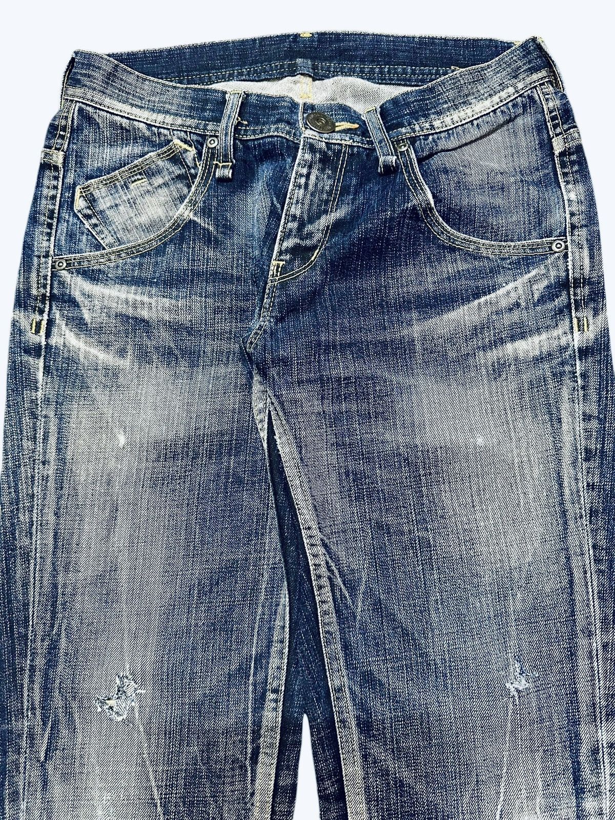 Japanese Brand Vintage Distressed Rattle Trap Faded Wash Baggy Style Size US 29 - 3 Thumbnail