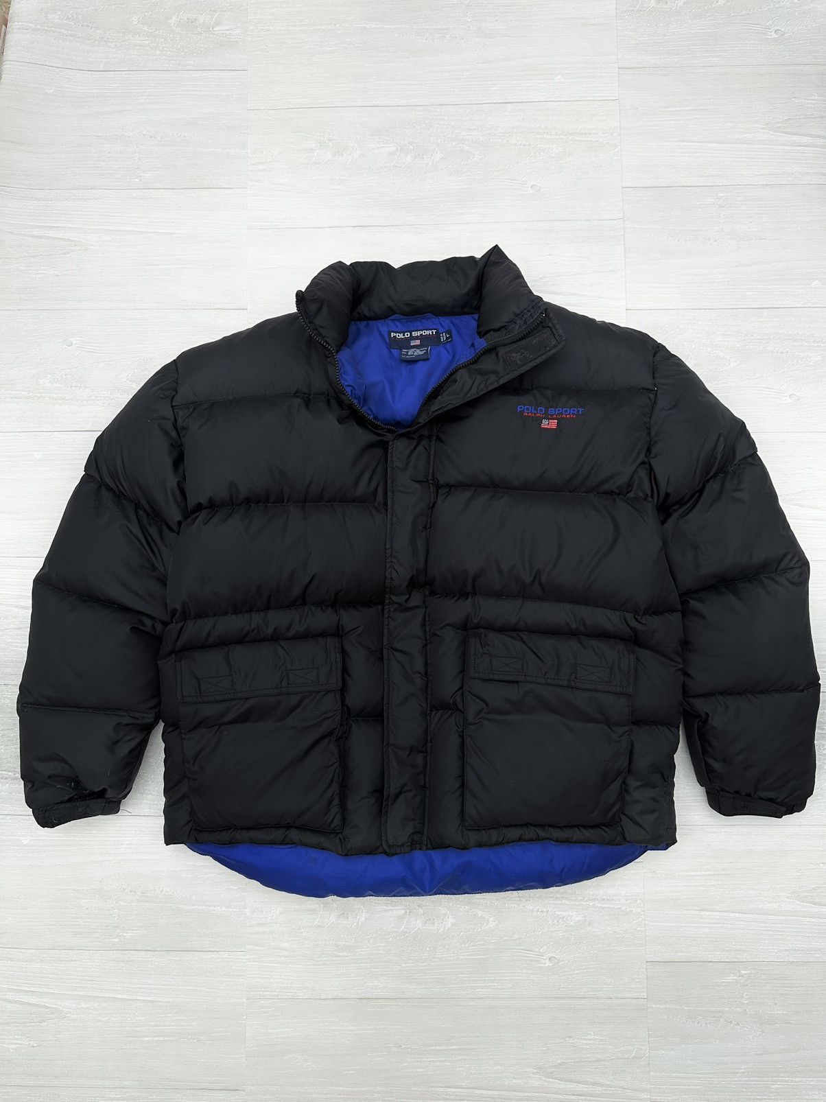 Polo Ralph Lauren Vintage Polo Sport Heavy Black Puffy Puffer Nuptse Jacket Large Grailed
