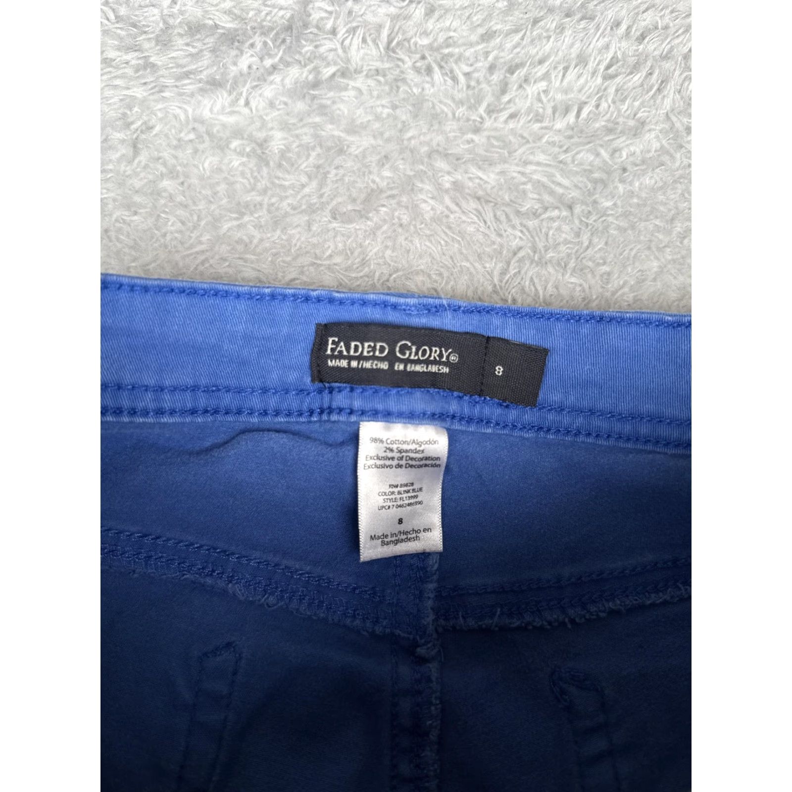 Faded Glory Faded Glory Jeans Womens Size 8 Blink Blue Ankle Zip 5-Pocket Denim Slim Stretch Size 30" / US 8 / IT 44 - 6 Thumbnail