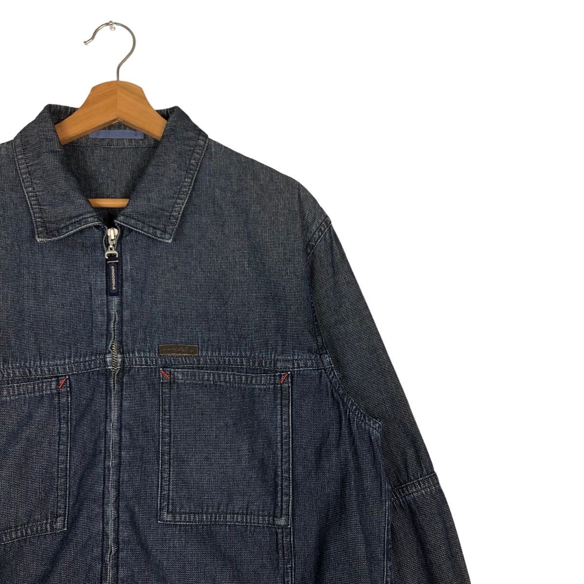 Japanese Brand 🔥Vintage Denim Chore Jacket Zipper Crocodile Japan Made Size US L / EU 52-54 / 3 - 6 Thumbnail
