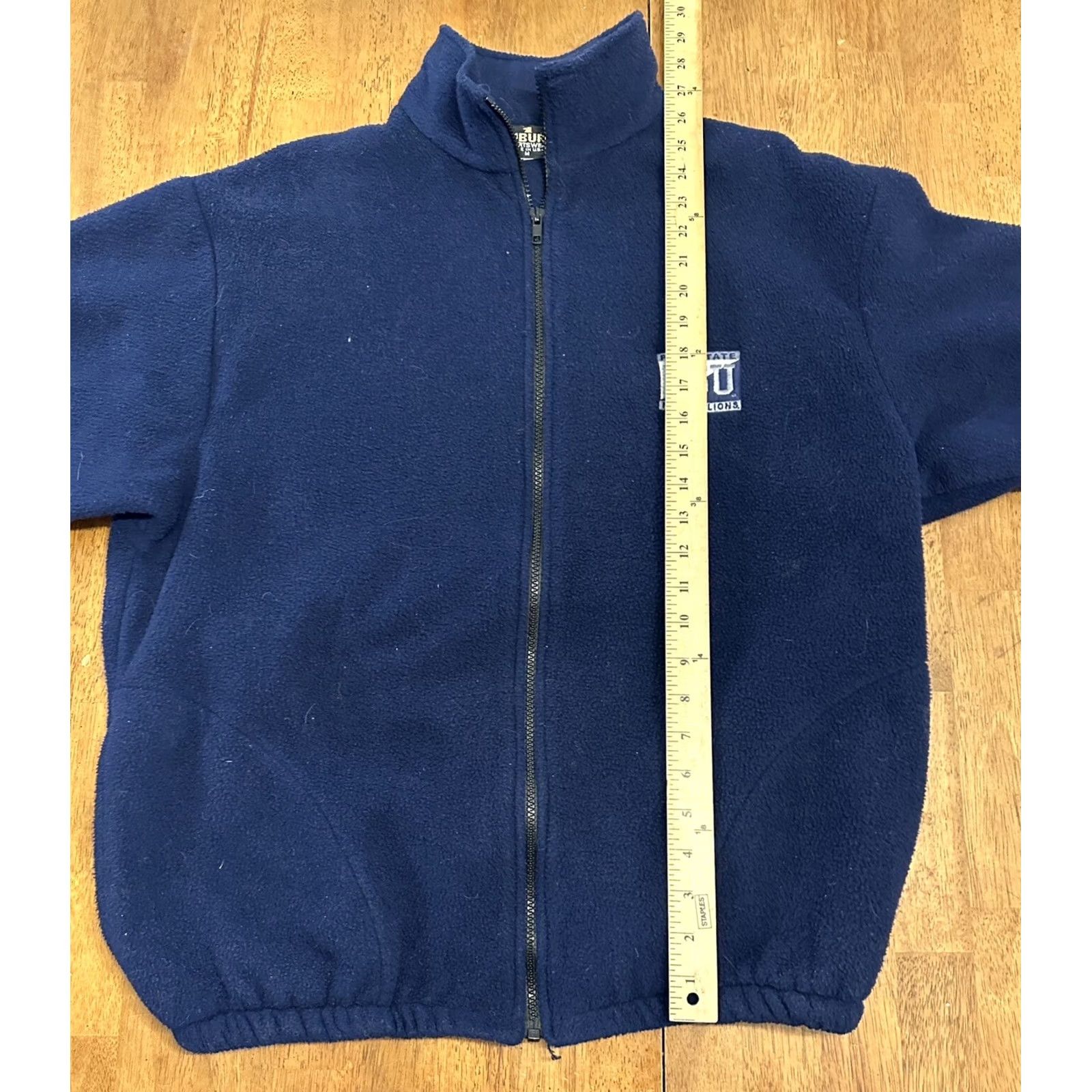 Penn VINTAGE Penn State University Fleece Sweater Full Zip Size Large Navy 90s Size US L / EU 52-54 / 3 - 6 Thumbnail
