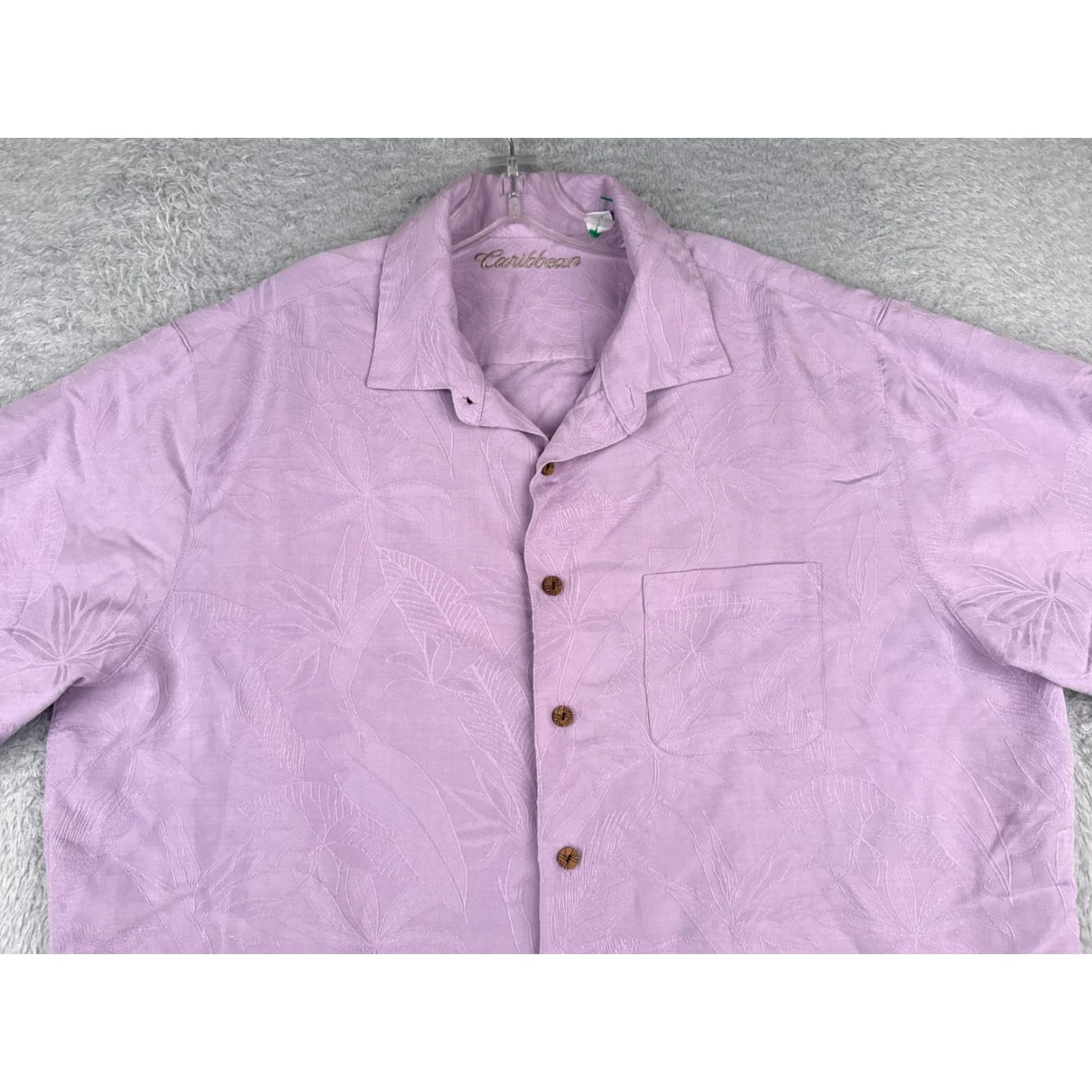 Vintage Caribbean Hawaiian Shirt Men 2XL Purple Floral Button-Up Silk Blend Aloha Resort Size US XXL / EU 58 / 5 - 4 Thumbnail