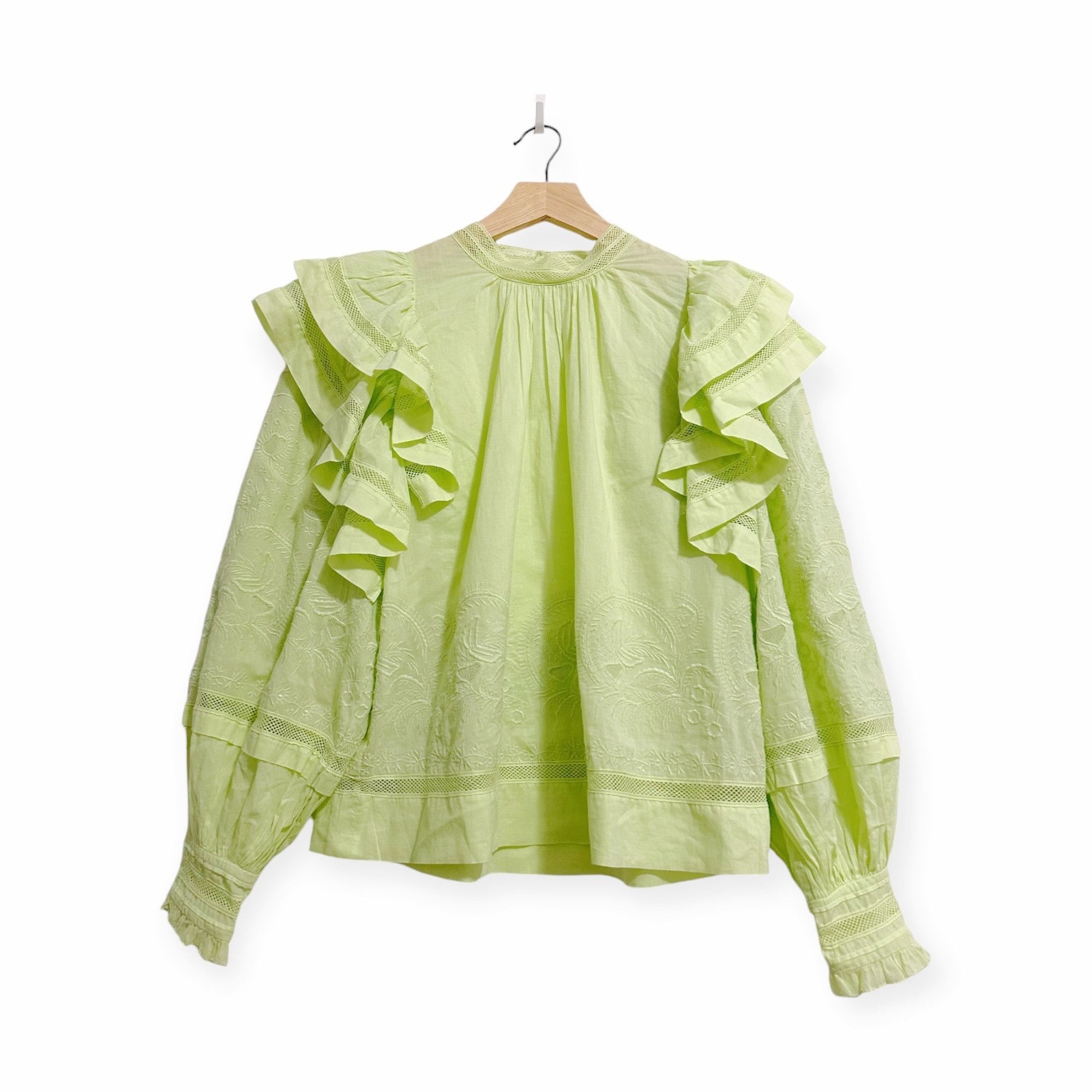 Ulla Johnson Ulla Johnson Annetta Blouse in Pistachio, Size 2, New with Size XS / US 0-2 / IT 36-38 - 1 Thumbnail