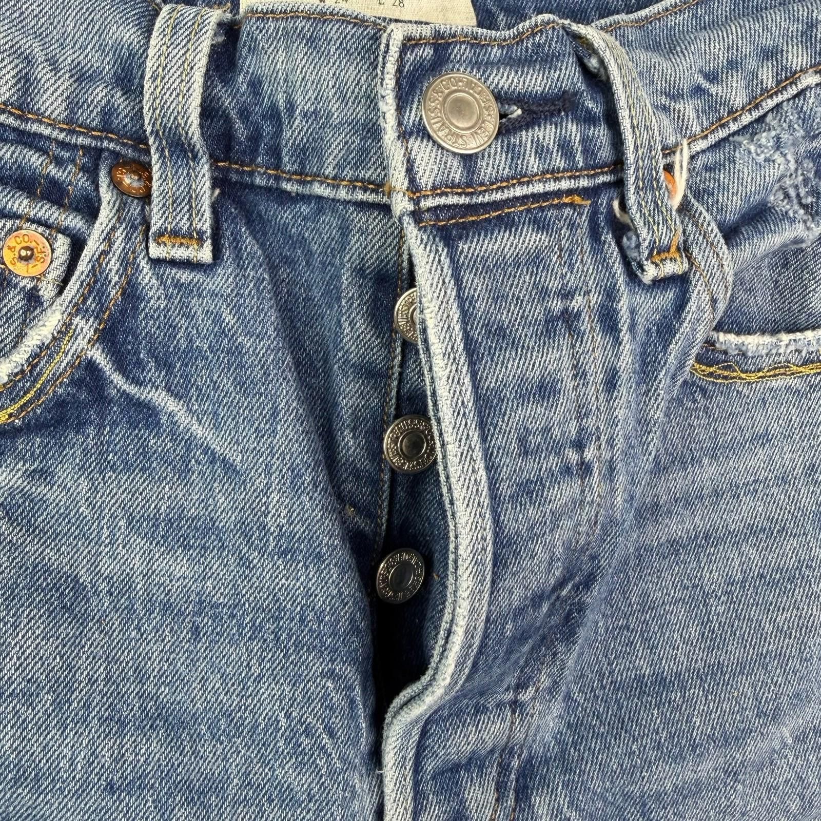 Levi's Women's Levis 501 Skinny Altered Distressed Jeans Sz 24 x 28 Size 24" / US 00 / IT 34 - 11 Thumbnail