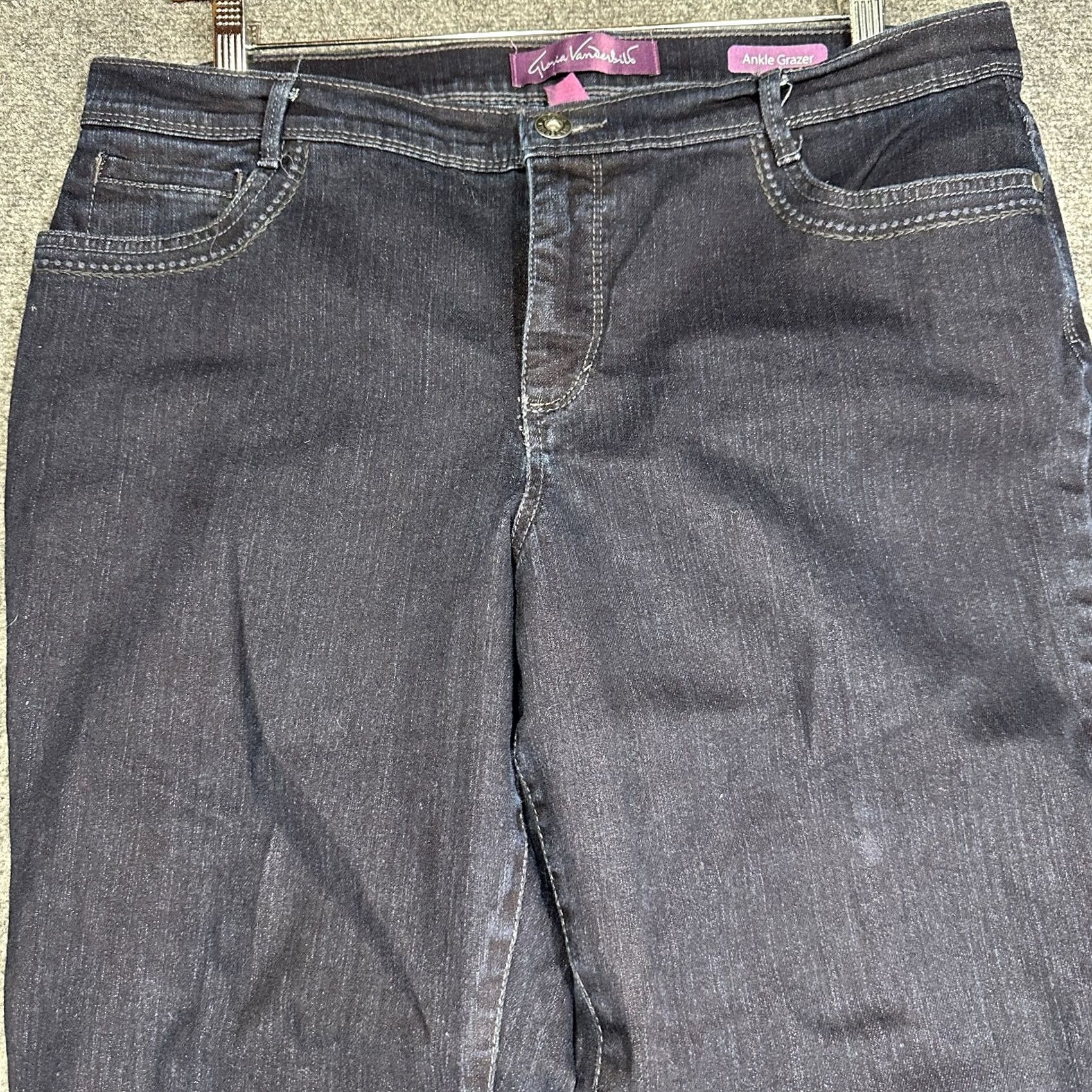 Gloria Vanderbilt Gloria Vanderbilt Jeans Women Denim Ankle Grazer 14 Dark Wash 5-Pocket Stretch Blue Regular Rise High Inseam 27 Vintage No Size 36" / US 14 / IT 50 - 3 Thumbnail