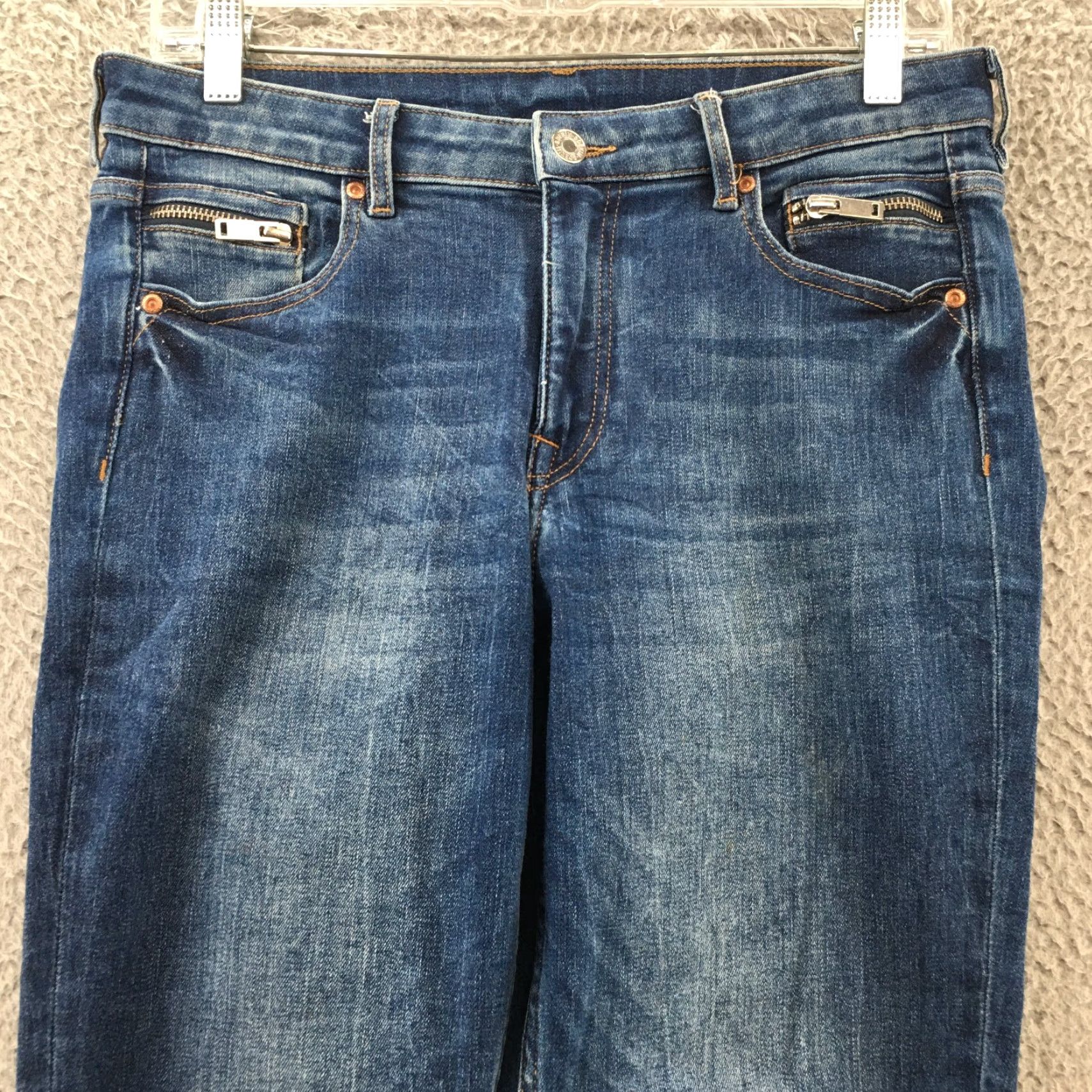 H&M H&M Skinny Jeans Womens 30 Blue Denim Mid Rise Dark Wash Zip Fly Jeans Womens Regular XS? Size 30" / US 8 / IT 44 - 2 Thumbnail