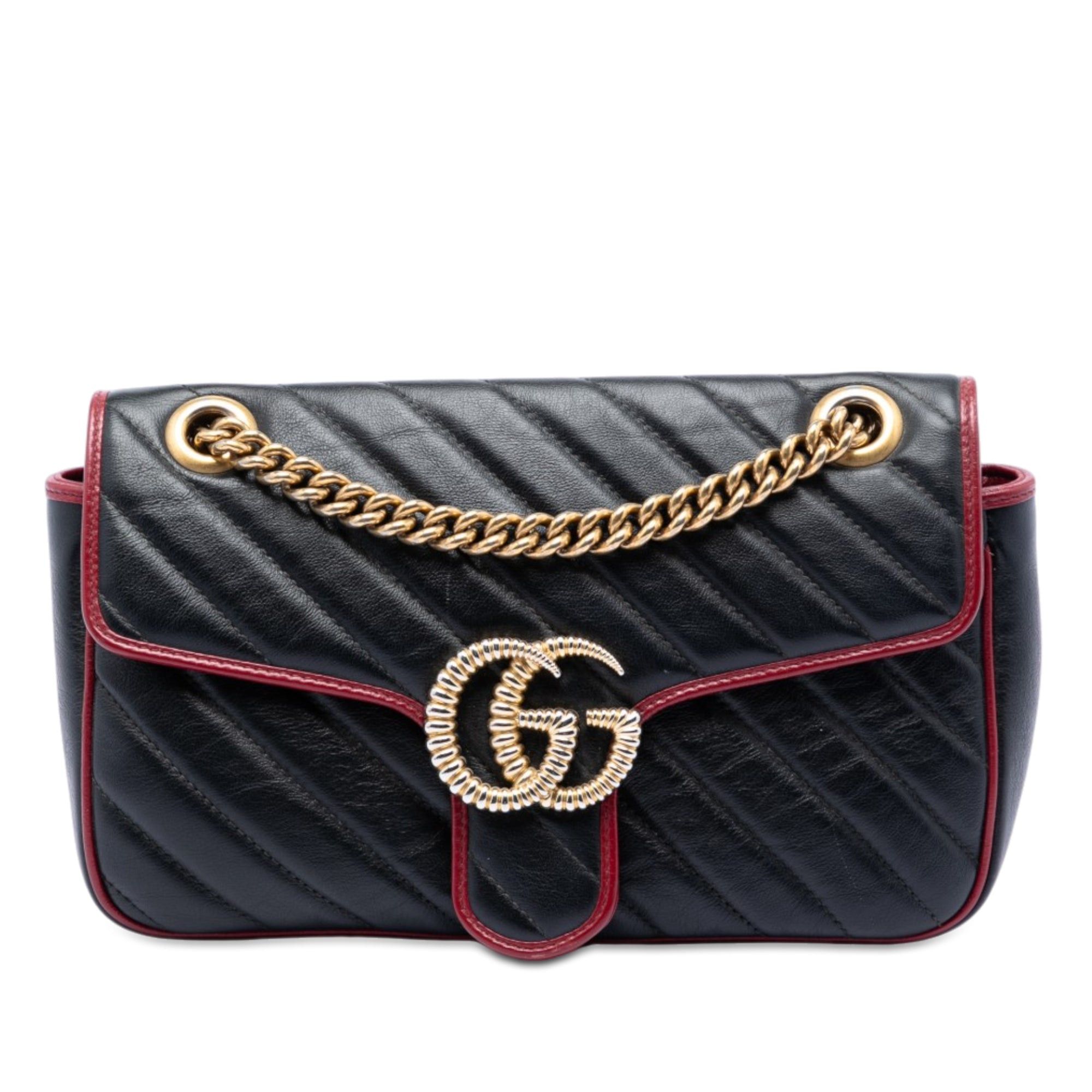 Gucci Medium GG Marmont Matelasse Diagonal Leather Torchon Shoulder Bag Size ONE SIZE - 1 Thumbnail