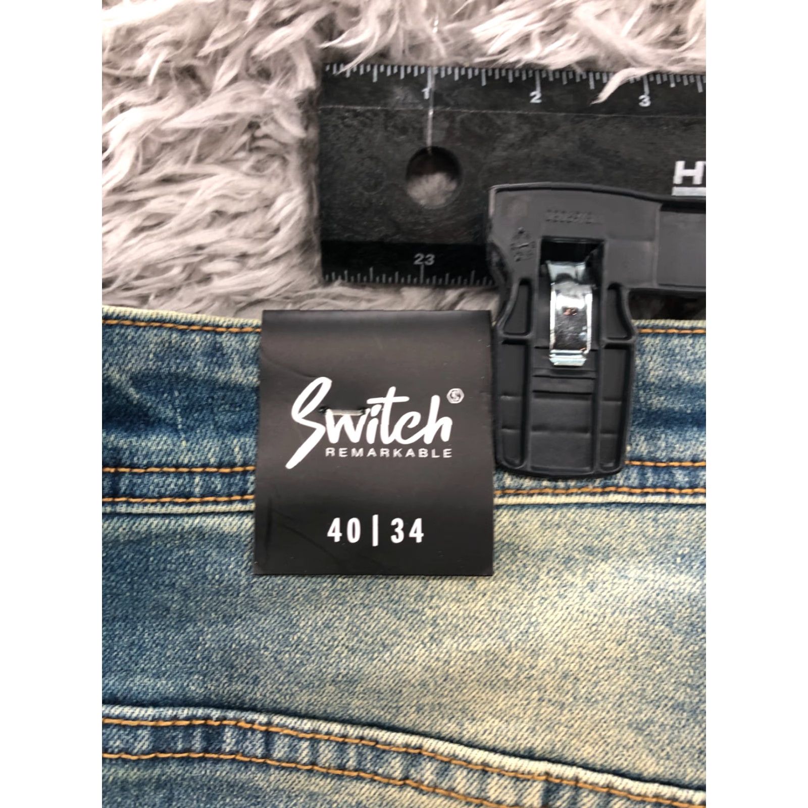 Vintage Switch Slim Tapered Jeans Size 40x34 Mens Mid Rise Acid Wash Blue Size US 40 / EU 56 - 6 Thumbnail