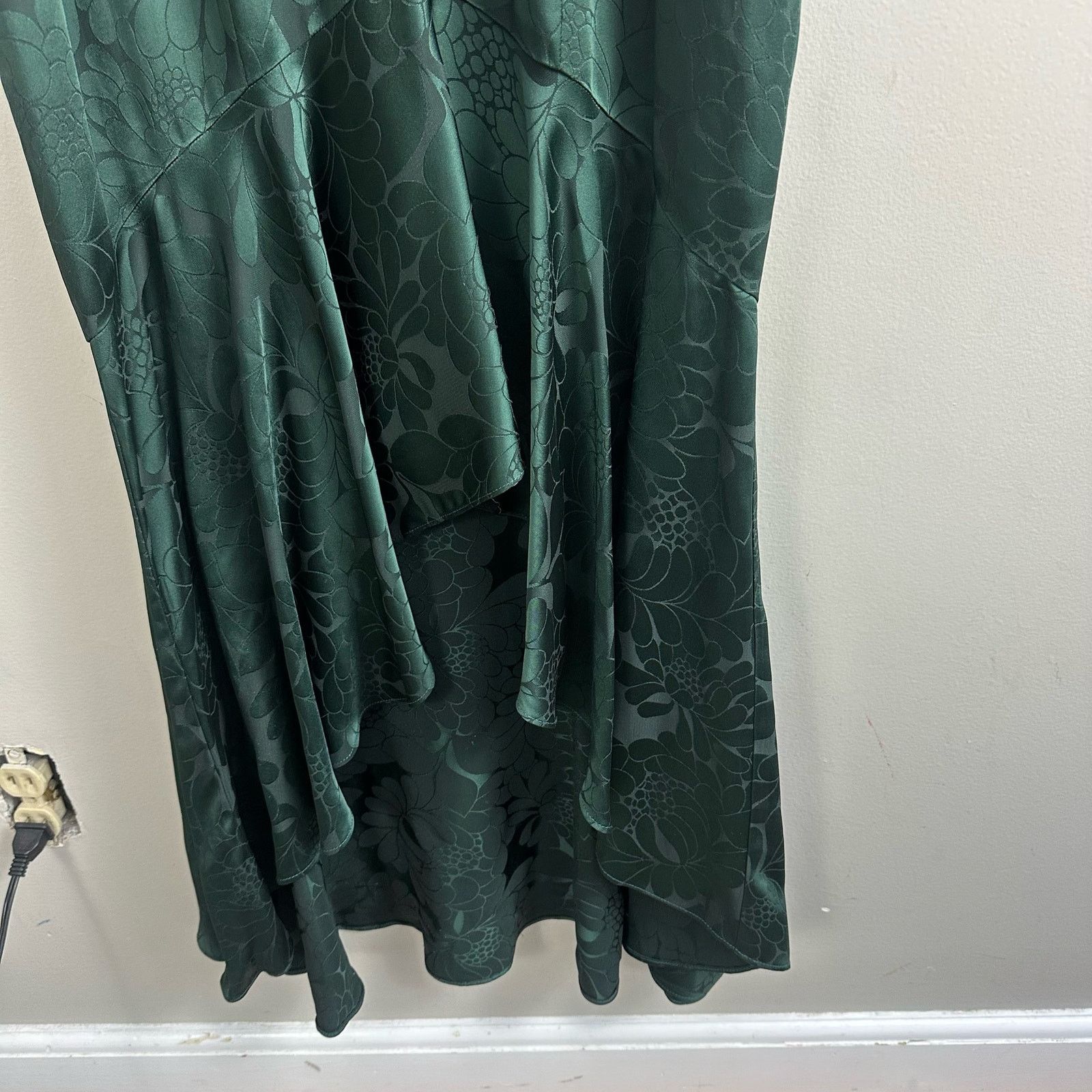 Other Shoshanna Mayburn Floral Satin Green Jacquard Gown Dress 0 Size XS / US 0-2 / IT 36-38 - 8 Thumbnail