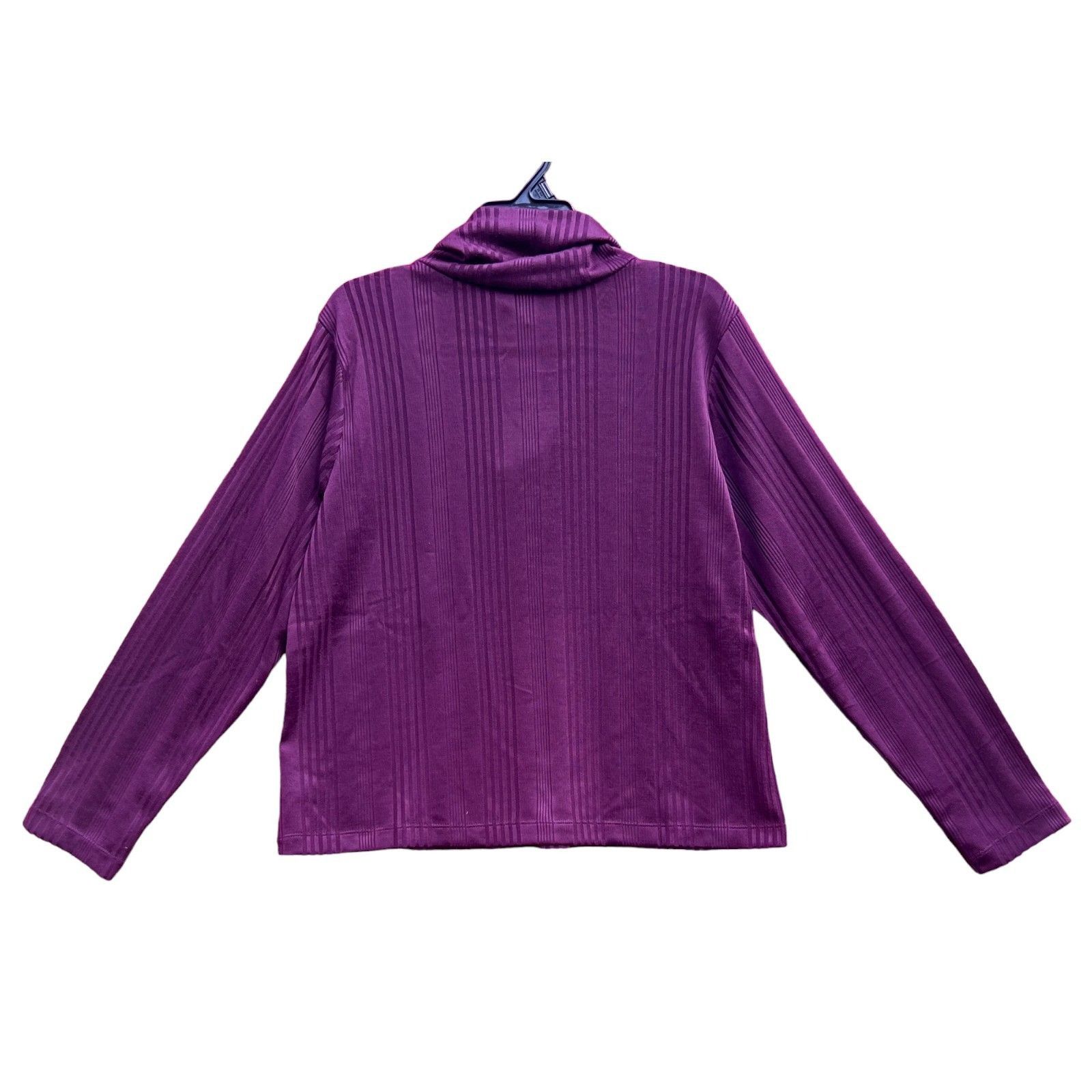 Other Knox Rose - Women's Long Sleeve Turtleneck Top - Plum - 1X Size XL / US 12-14 / IT 48-50 - 3 Thumbnail