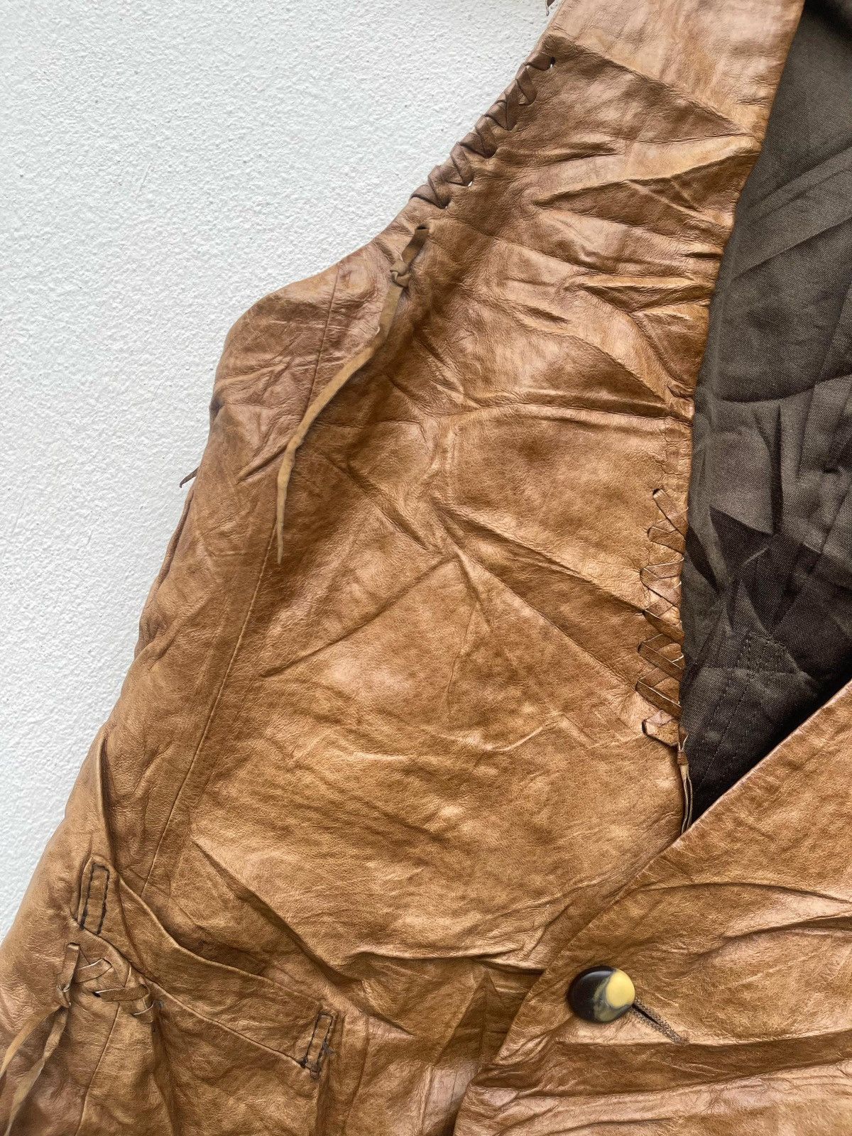 If Six Was Nine × Japanese Brand × Le Grande Bleu (L.G.B.) GOA Deconstructed Leather Vest Jacket Size US M / EU 48-50 / 2 - 9 Thumbnail