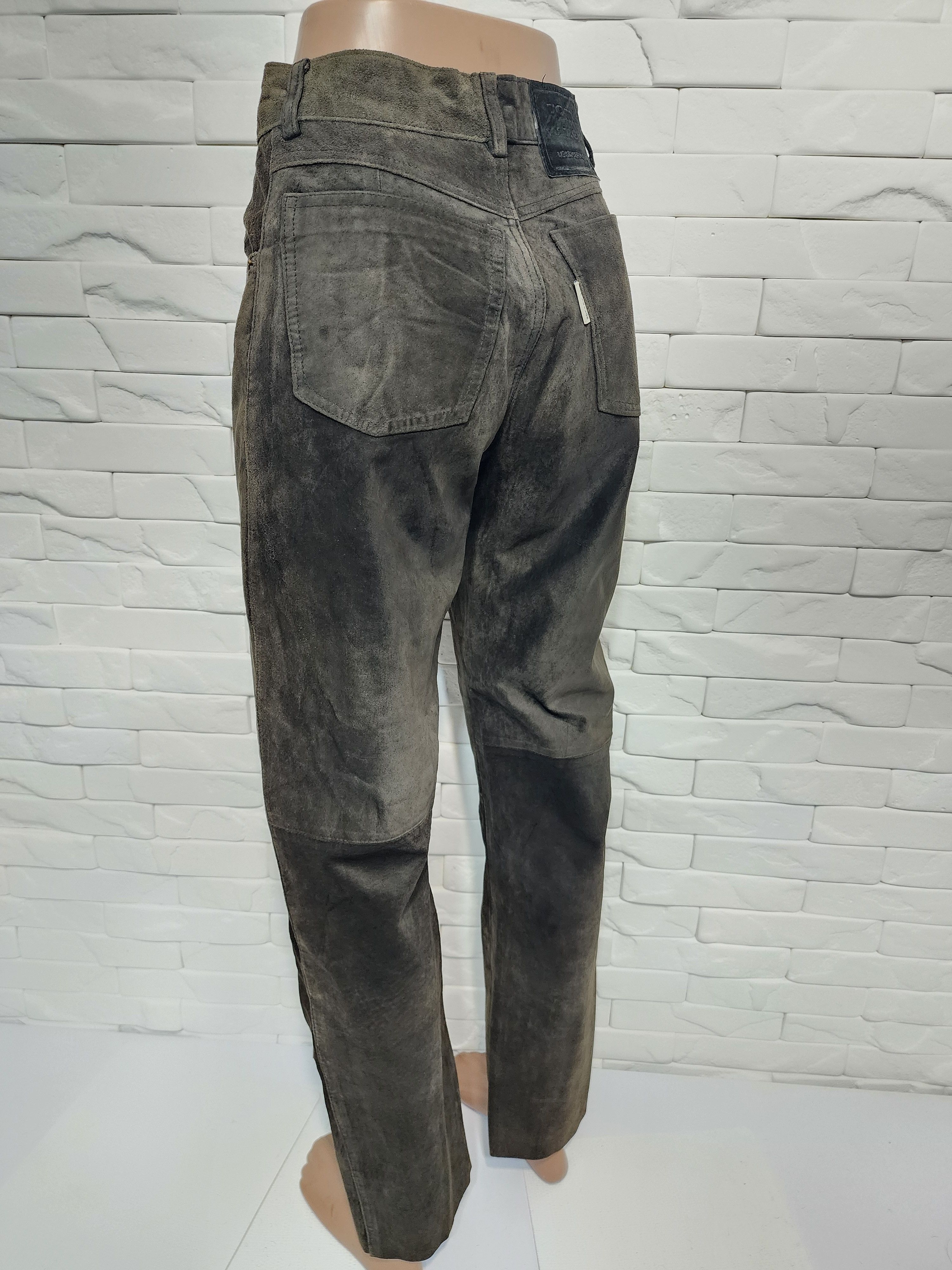 Genuine Leather Men's brown leather pants. Size US 26 / EU 42 - 8 Thumbnail
