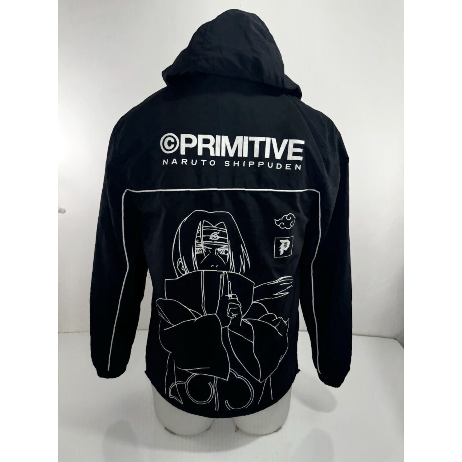 Primitive NARUTO SHIPPUDEN / PRIMITIVE Hooded Mens S Jacket EXCELLENT Windbreaker Black nylon Zip-Front Shirt? Size US S / EU 44-46 / 1 - 2 Thumbnail