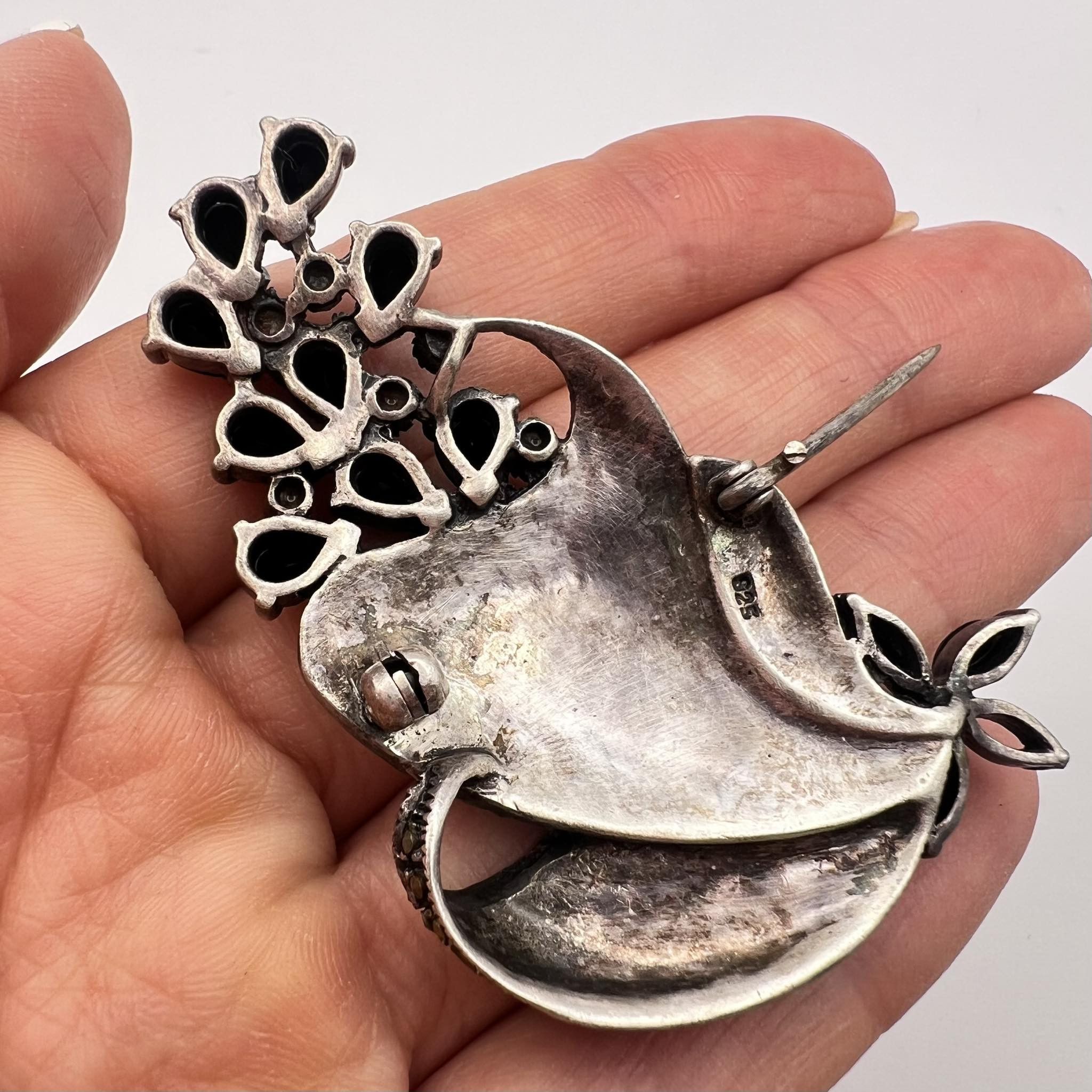 Vintage Vintage Sterling Silver 925 Pin Brooch Marcasite Signed Size ONE SIZE - 8 Thumbnail