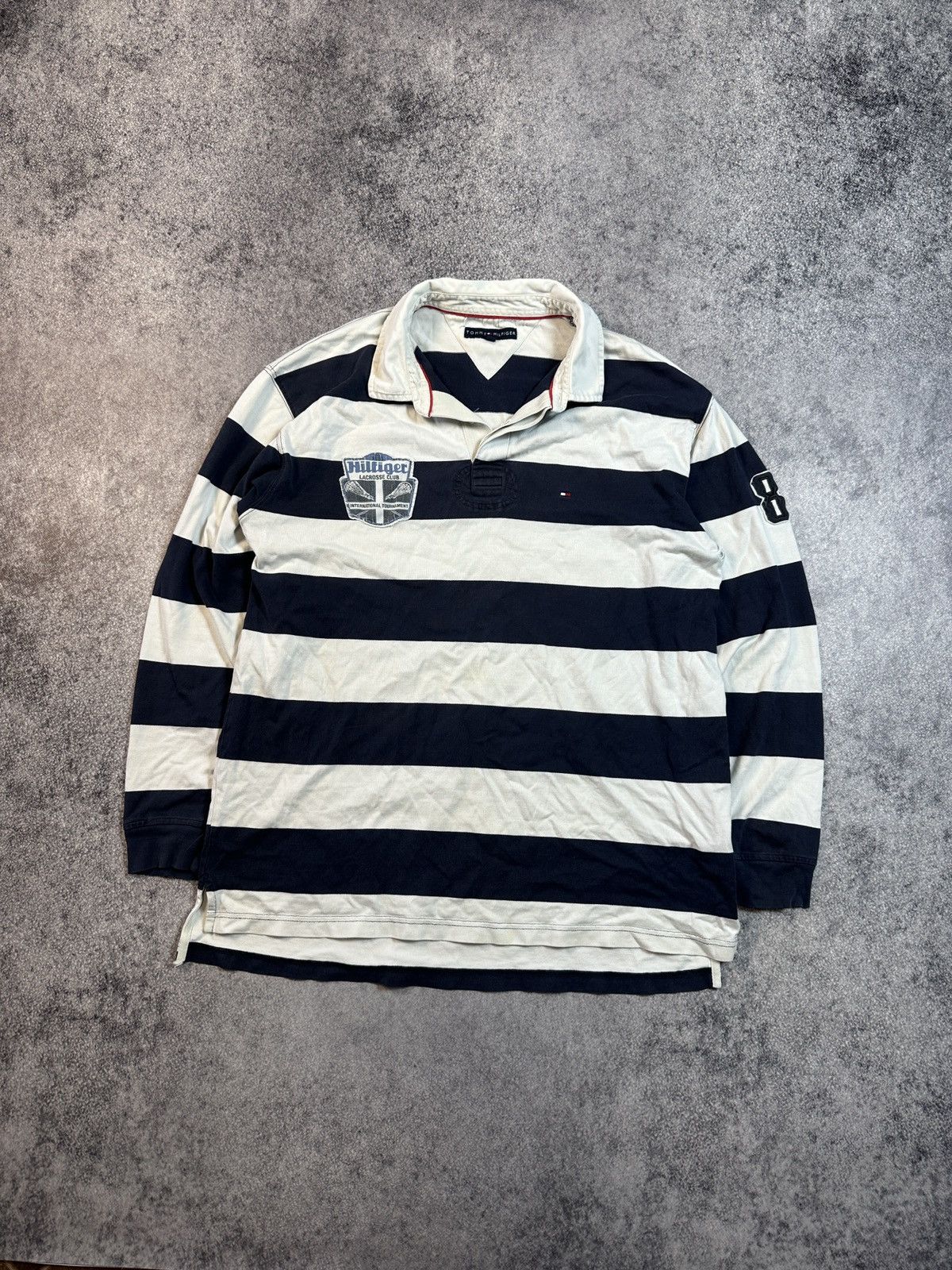Tommy Hilfiger × Vintage Vintage Tommy Hilfiger Rugby Long Sleeve Streetwear Rare XXL Size US XXL / EU 58 / 5 - 1 Thumbnail