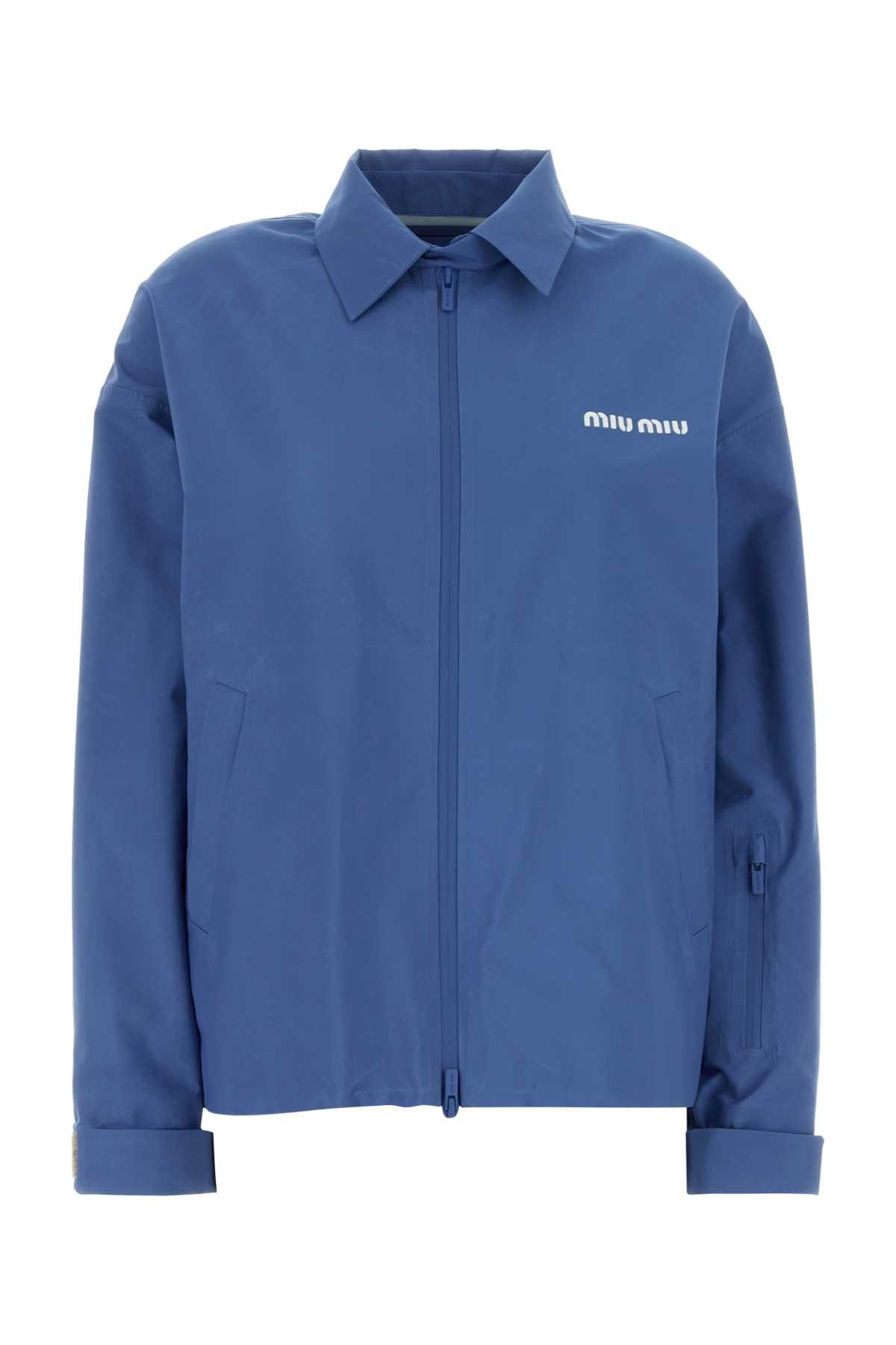Miu Miu Cerulean Tech Fabric Windbreaker Size M / US 6-8 / IT 42-44 - 1 Thumbnail