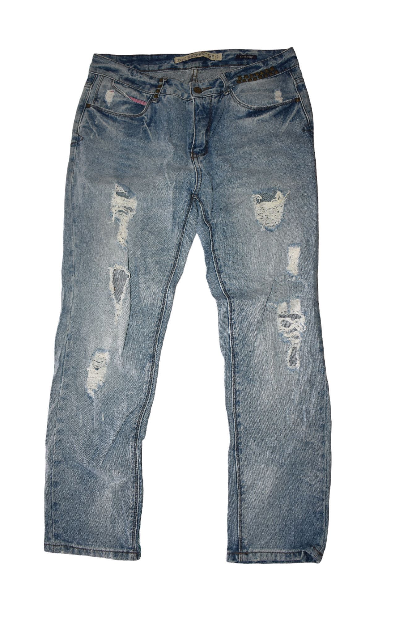 Zara Zara distressed denim Blue wash Size US 31 - 1 Thumbnail
