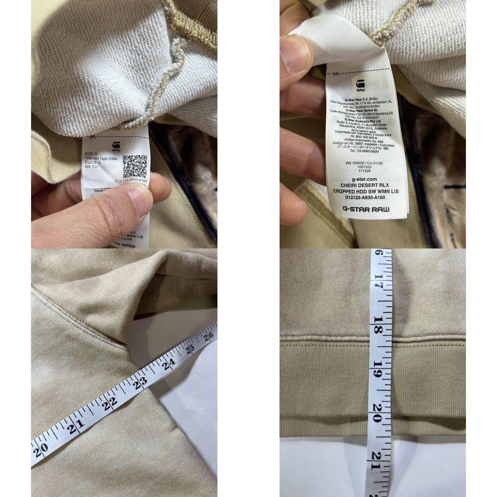Vintage Womens Small Tan Jaden Smith G-Star RAW Cropped Graphic Hoodie Pullover Limited Size S / US 4 / IT 40 - 11 Thumbnail