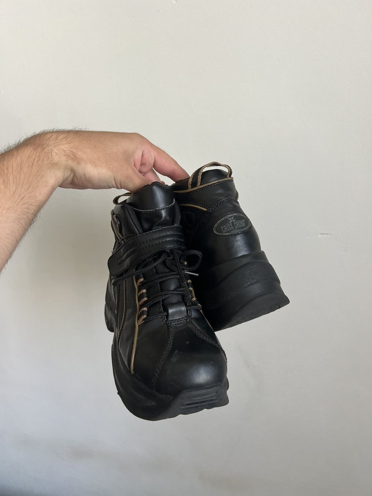Vintage New rock leather boots vintage high platform avant garde Size US 8.5 / IT 38.5 - 8 Thumbnail
