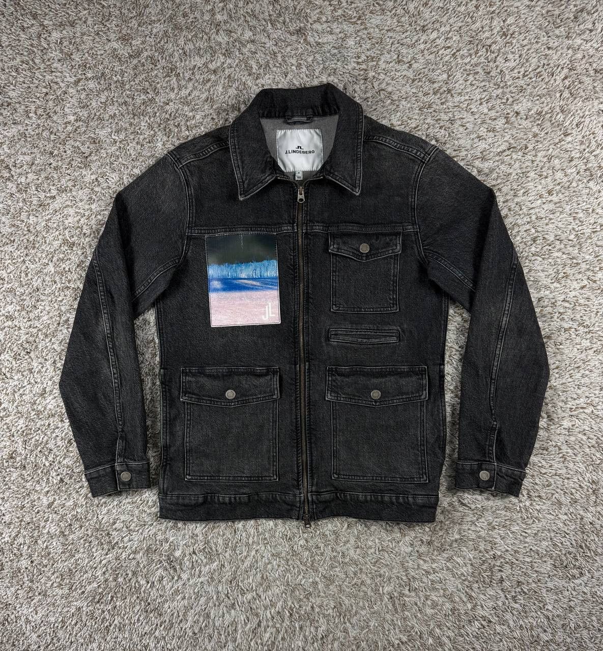 J.Lindeberg J.Lindeberg Full Zip Denim Black Jacket Size US M / EU 48-50 / 2 - 1 Thumbnail