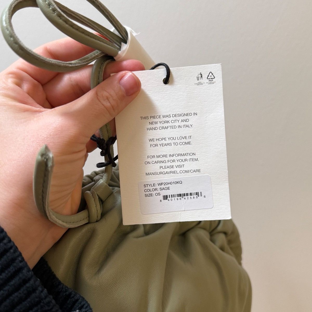 Mansur Gavriel NWT Mansur Gavriel Mini Cloud Clutch Sage Green Convertible Size ONE SIZE - 6 Thumbnail