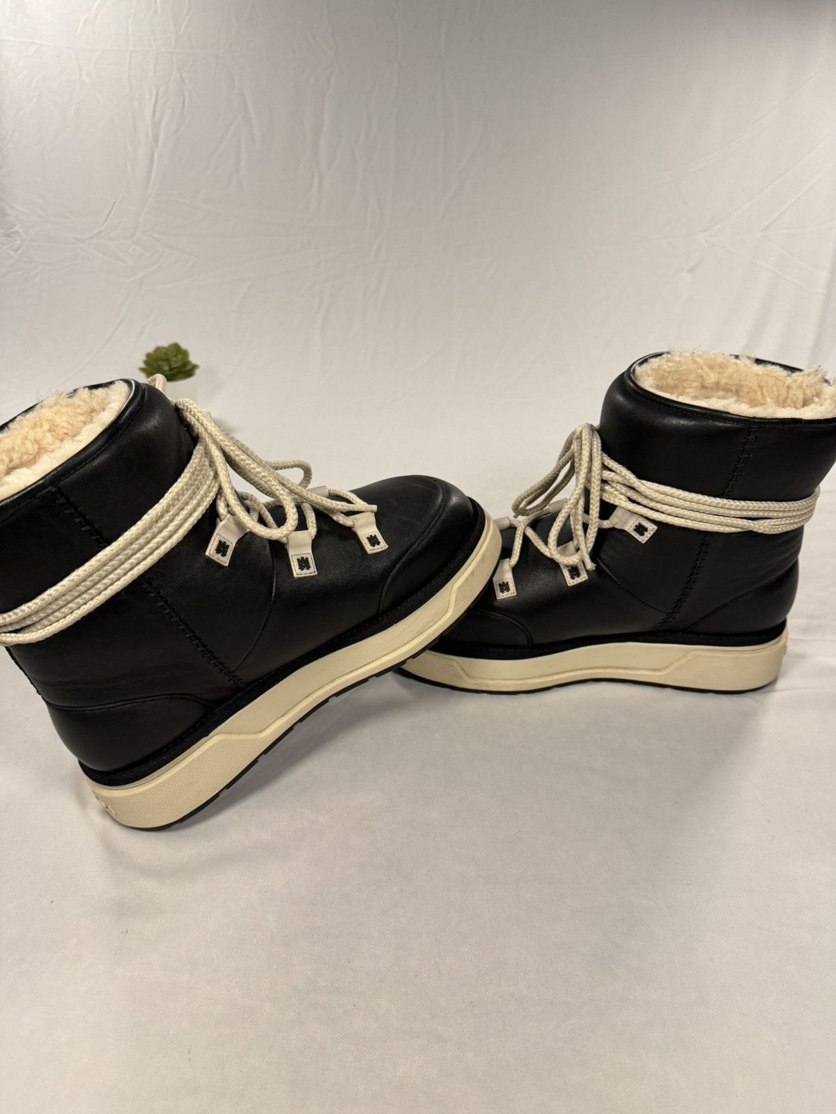 Amiri Amiri Malibu Hi Leather Boots Black Size 9 US Shearling Size US 9 / EU 42 - 4 Thumbnail
