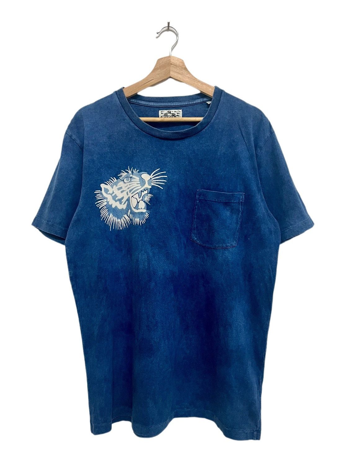 Japanese Brand × Okura × Vintage Vintage Okura Tiger Single Pocket Tee Size US L / EU 52-54 / 3 - 1 Thumbnail