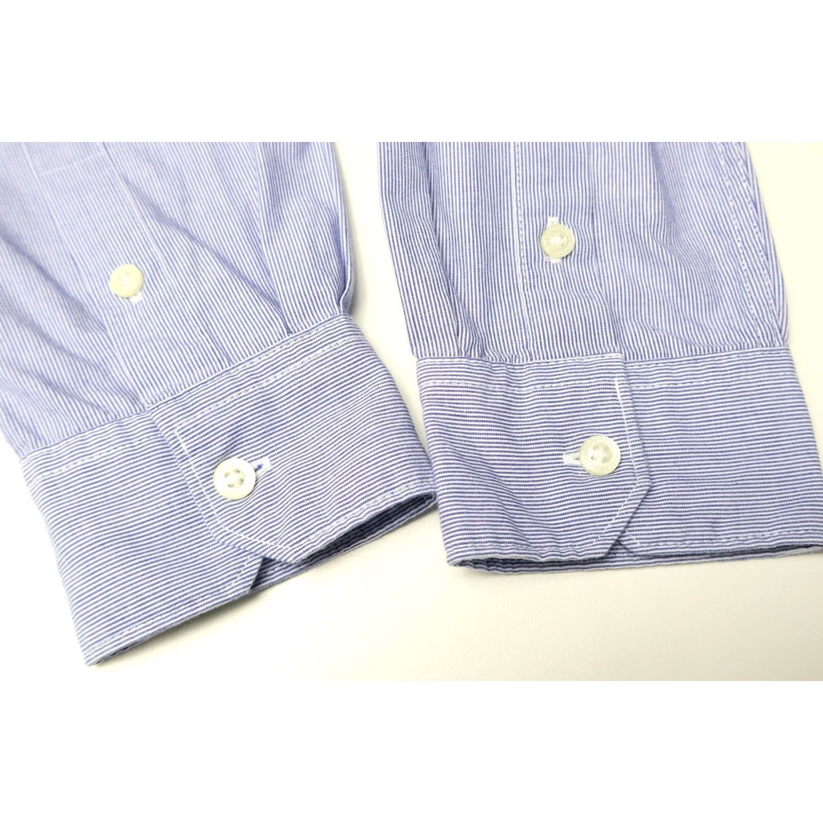Napapijri NAPAPIJRI Shirt Men's LARGE Blue Logo Spread Collar Pinstriped Size US L / EU 52-54 / 3 - 5 Thumbnail