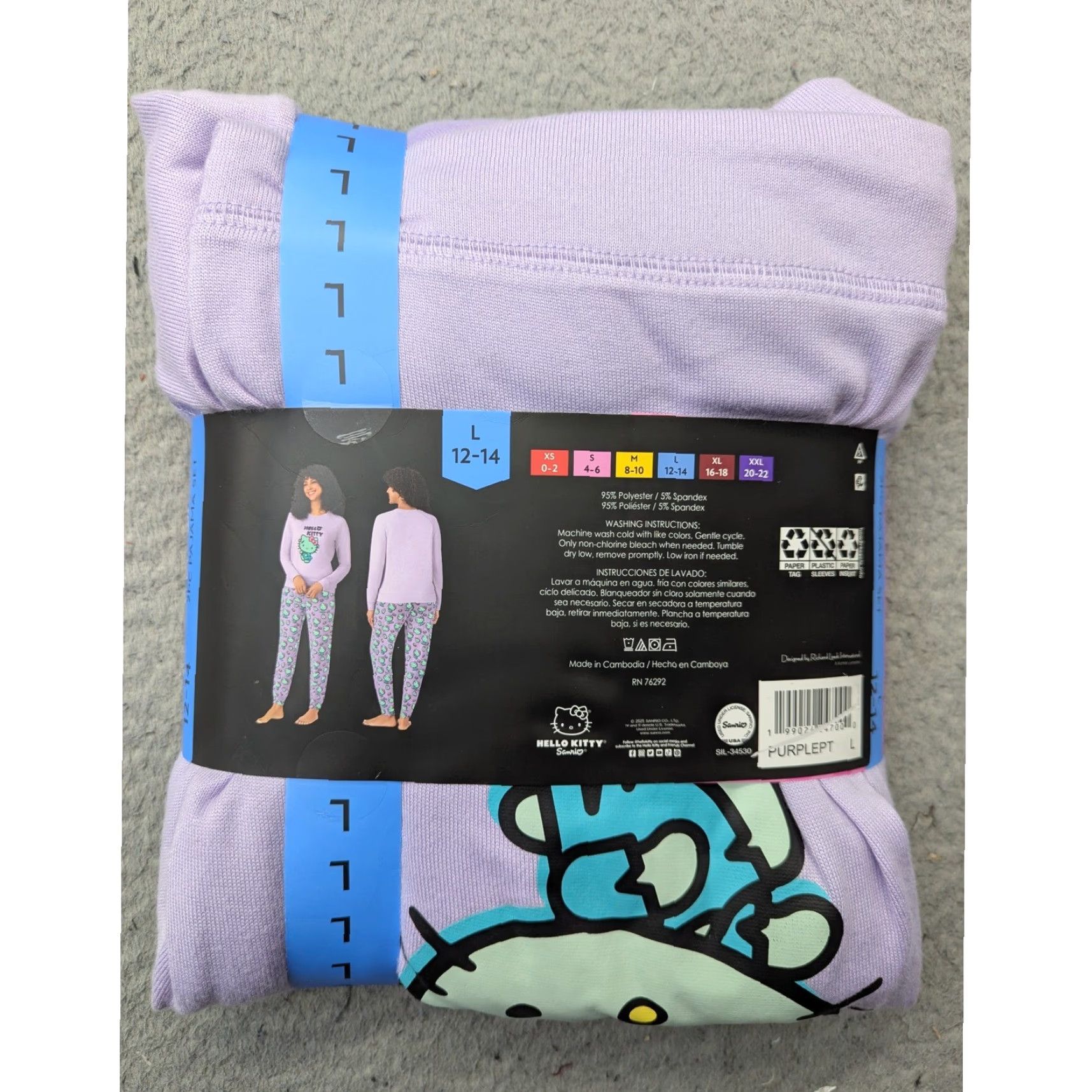 Vintage VINTAGE Hello Kitty Pajama Set Womens Large Purple Mummy Frankenstein 2PC NEW Size ONE SIZE - 5 Thumbnail