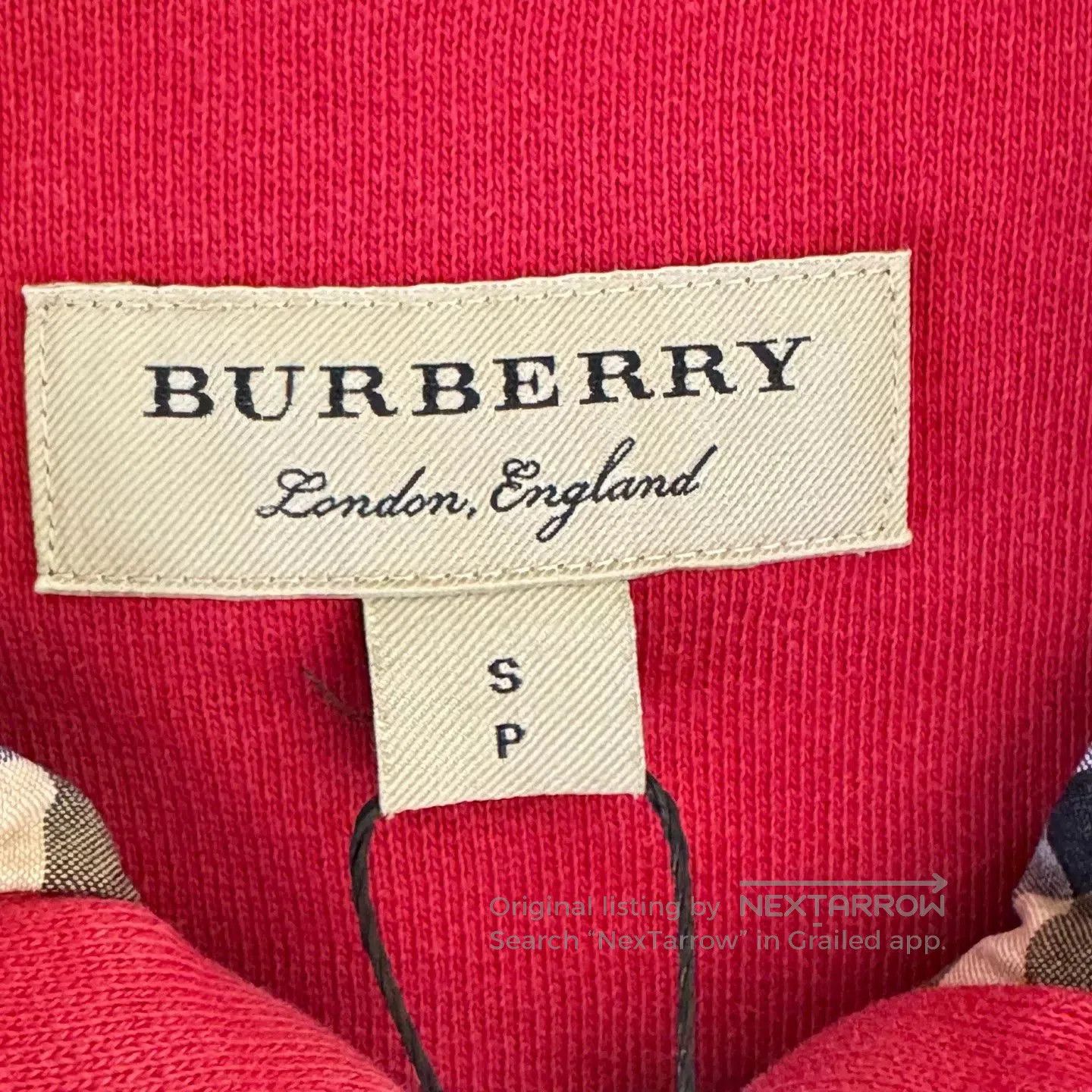 Burberry Burberry Red Zip Hoodie with Logo. Size US S / EU 44-46 / 1 - 5 Thumbnail