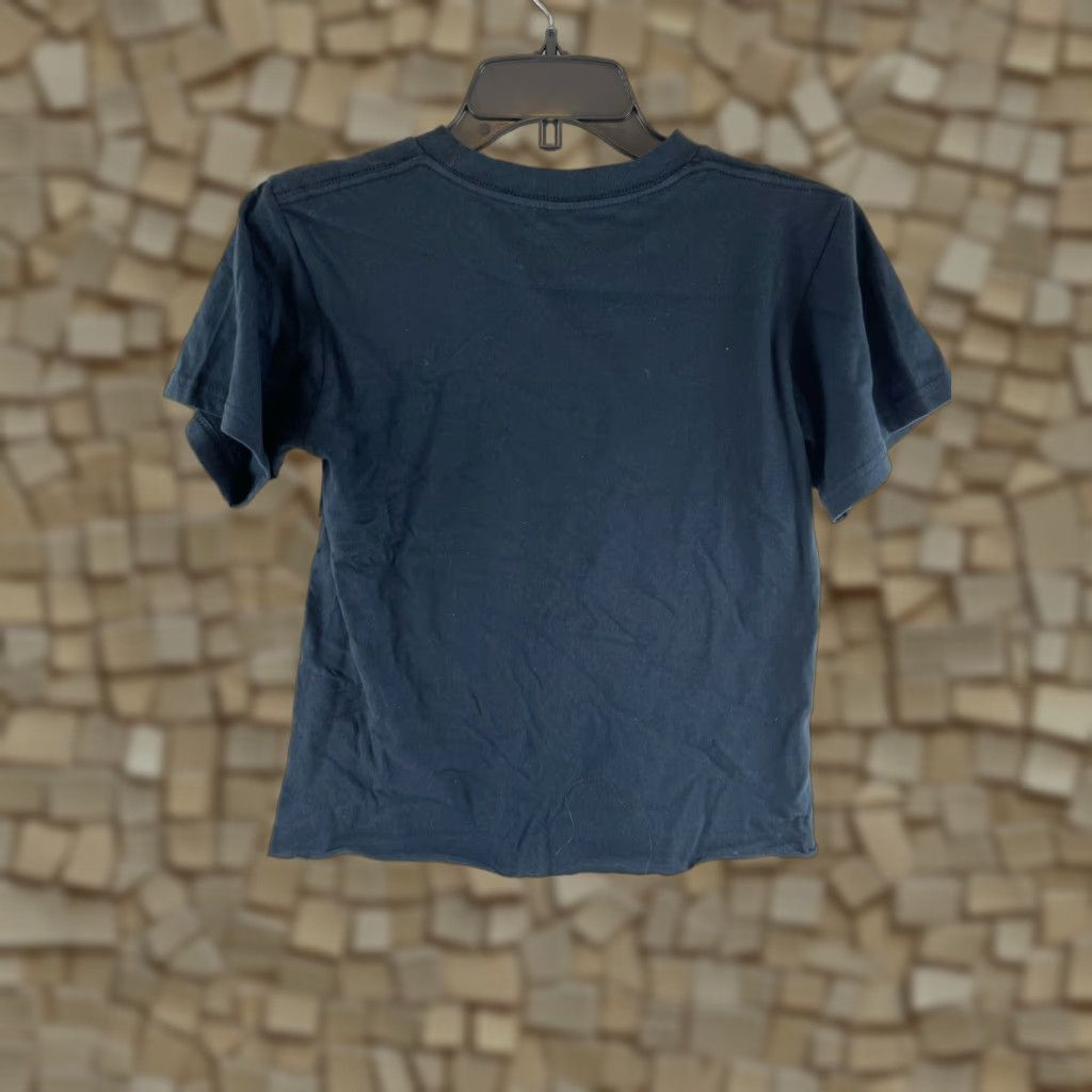 Vintage Cozy Rozy Crop Top Shirt Women's S Navy Blue Dark Sky Cool Nights Shiny Stars Stars Modern Cropped 100% Cotton Breathable Collarless Casual Size S / US 4 / IT 40 - 1 Thumbnail