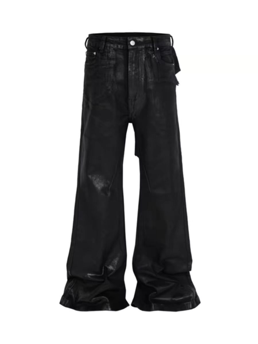 Japanese Brand × Jean High Street Coated Micro Flare Loose Jeans Size US 30 / EU 46 - 5 Thumbnail