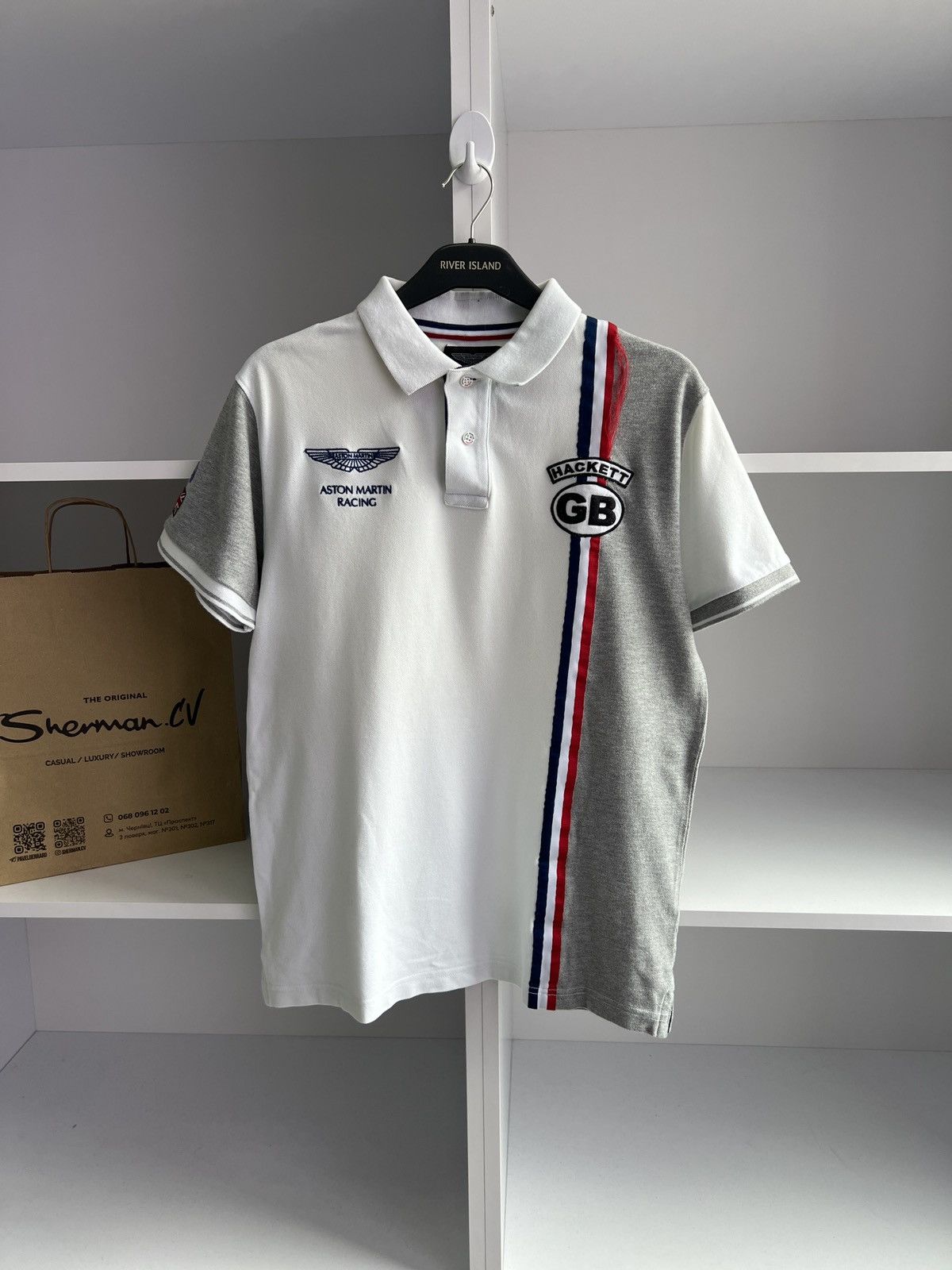 Hackett × Vintage Vintage Aston Martin Racing Polo T-Shirt Size US L / EU 52-54 / 3 - 2 Thumbnail