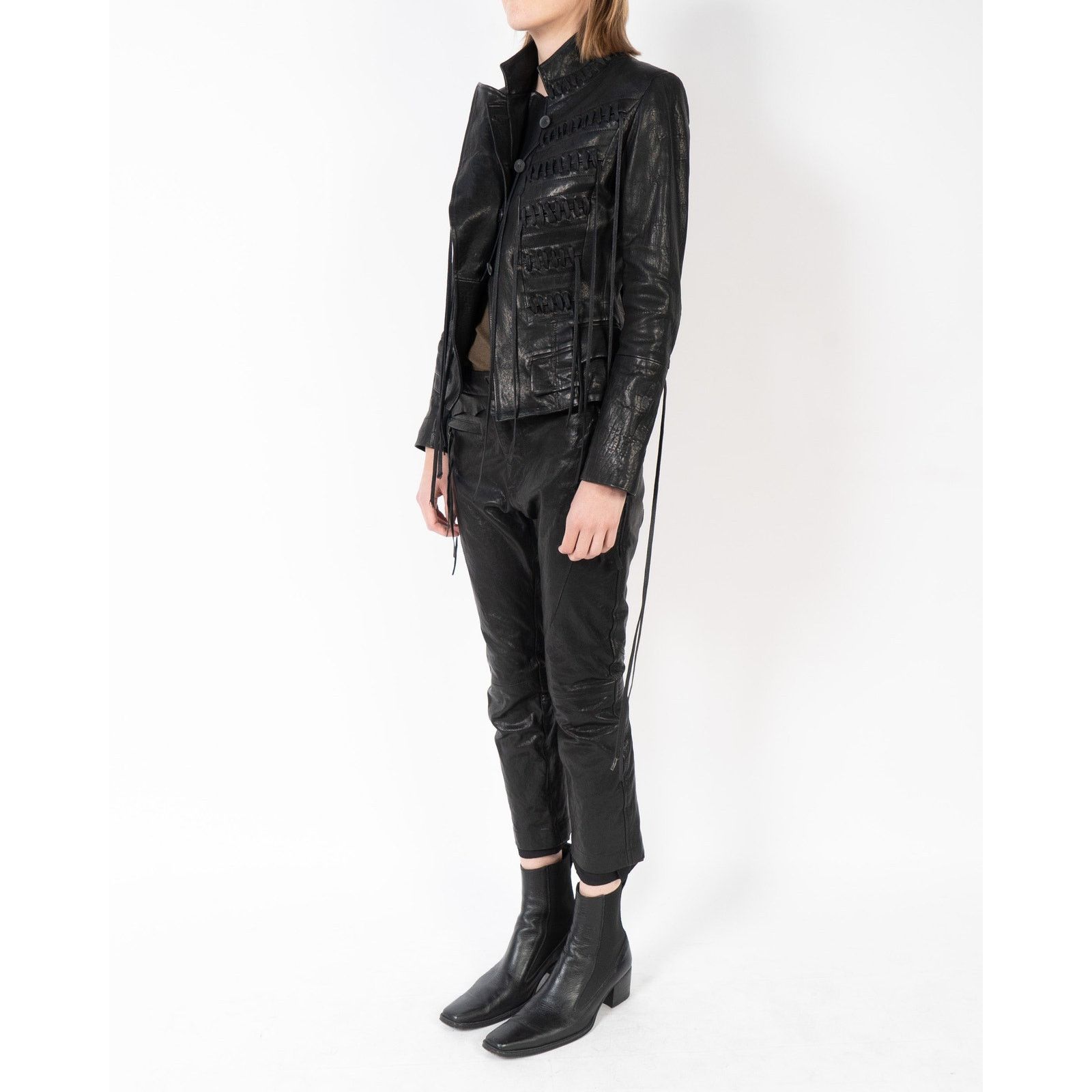 Haider Ackermann SS16 Distressed Waist Trousers in Black Leather Size 26" / US 2 / IT 38 - 6 Thumbnail