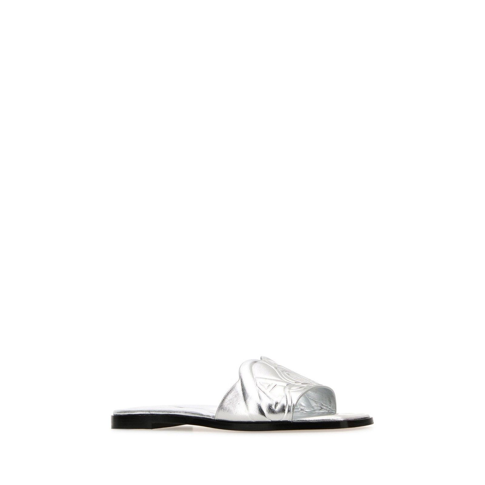 Alexander McQueen ALEXANDER MCQUEEN Silver Leather Slippers New & Authentic (W Size US 7 / IT 37 - 2 Thumbnail
