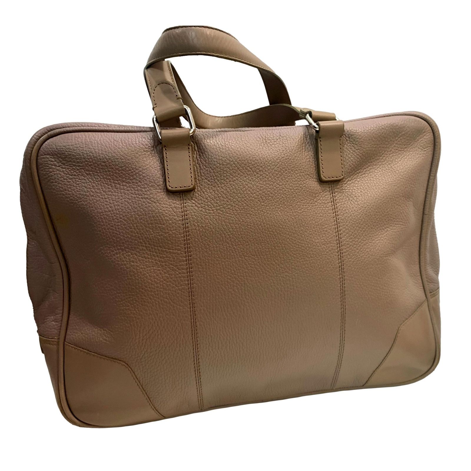 Reiss Reiss "Barrington" Taupe Leather Overnight Bag | Attache Size ONE SIZE - 2 Thumbnail