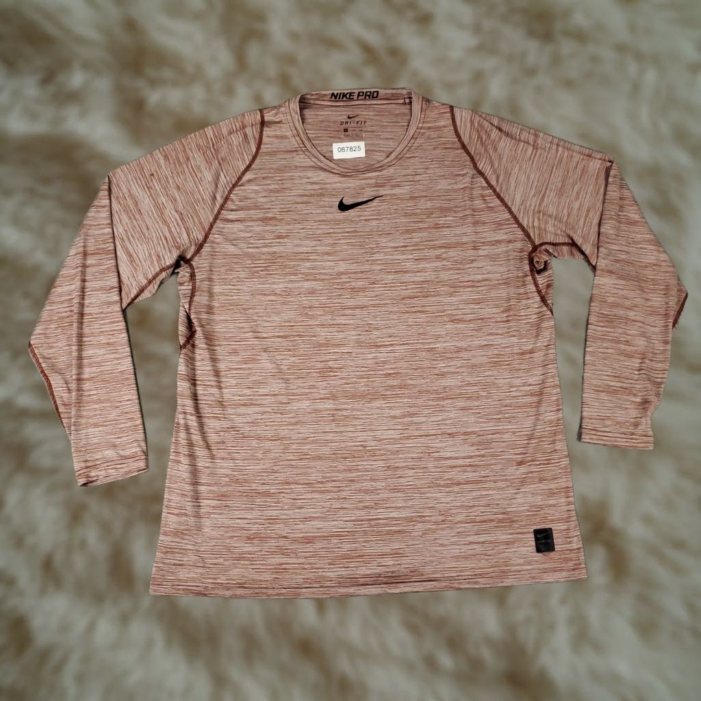 Nike Nike Dri-Fit T Shirt Mens 2XL Brown Long Sleeve Activewear Casual Sports Training Pro Swoosh Shirt Size US XXL / EU 58 / 5 - 1 Thumbnail