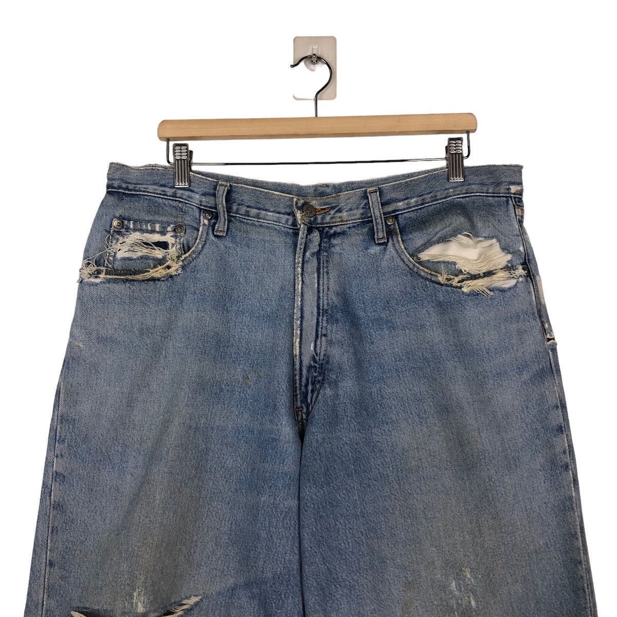 RRL Ralph Lauren 🔥VINTAGE SELVEDGES DENIM JEANS DOUBLE RL RRL DISTRESSED Size US 36 / EU 52 - 3 Thumbnail