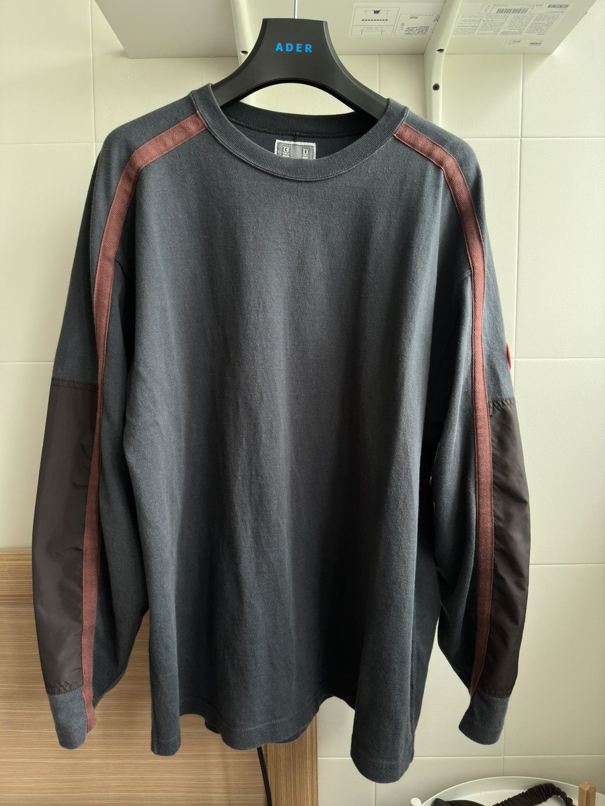 image of Cav Empt Long Sleeve Military Shirt in Grey, Men's (Size Large)