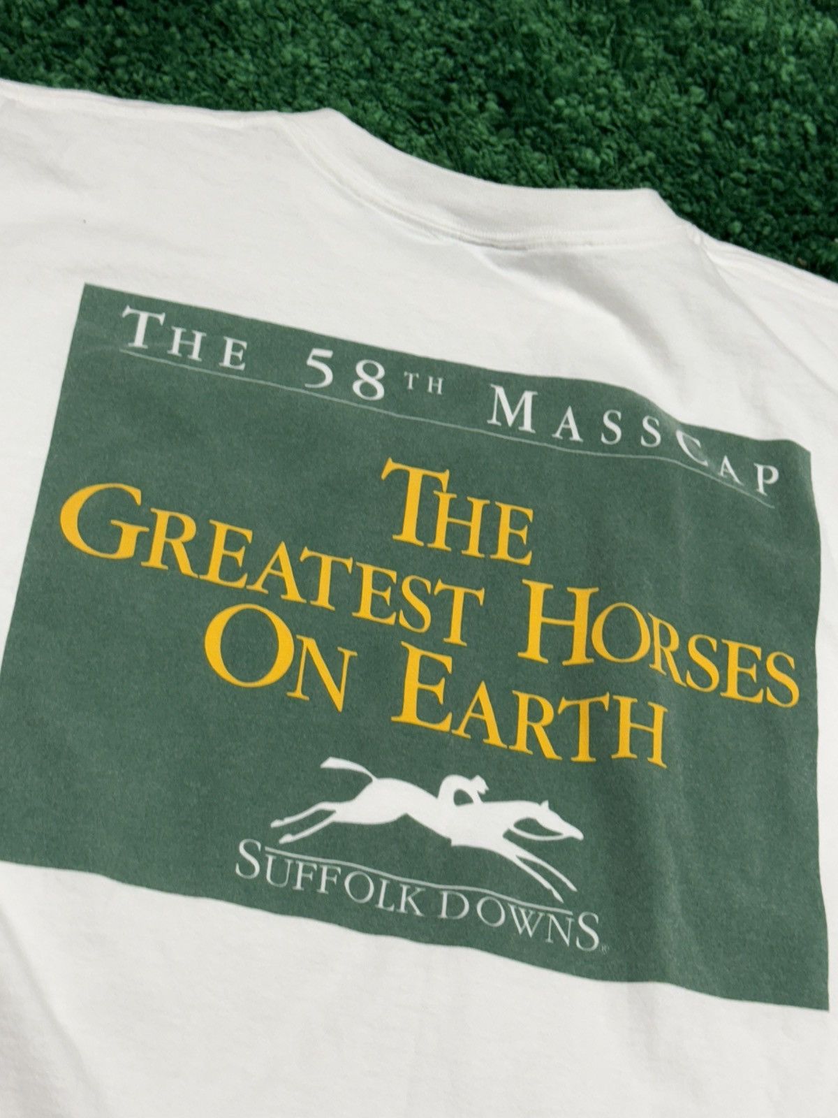 Vintage Vintage Horse Racing Masscap Suffolk Engalnd XL White Casino Size US XL / EU 56 / 4 - 3 Thumbnail