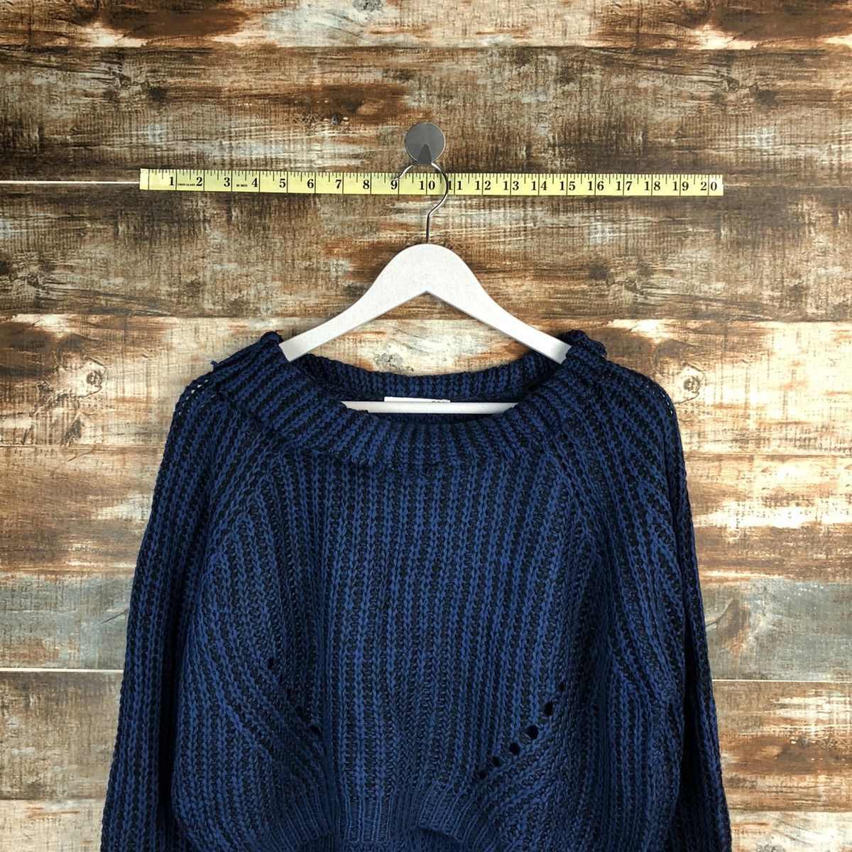 Homespun Knitwear × Japanese Brand 003 J.Ferry Blue Knitwear crop top #A1690 Size M / US 6-8 / IT 42-44 - 2 Thumbnail