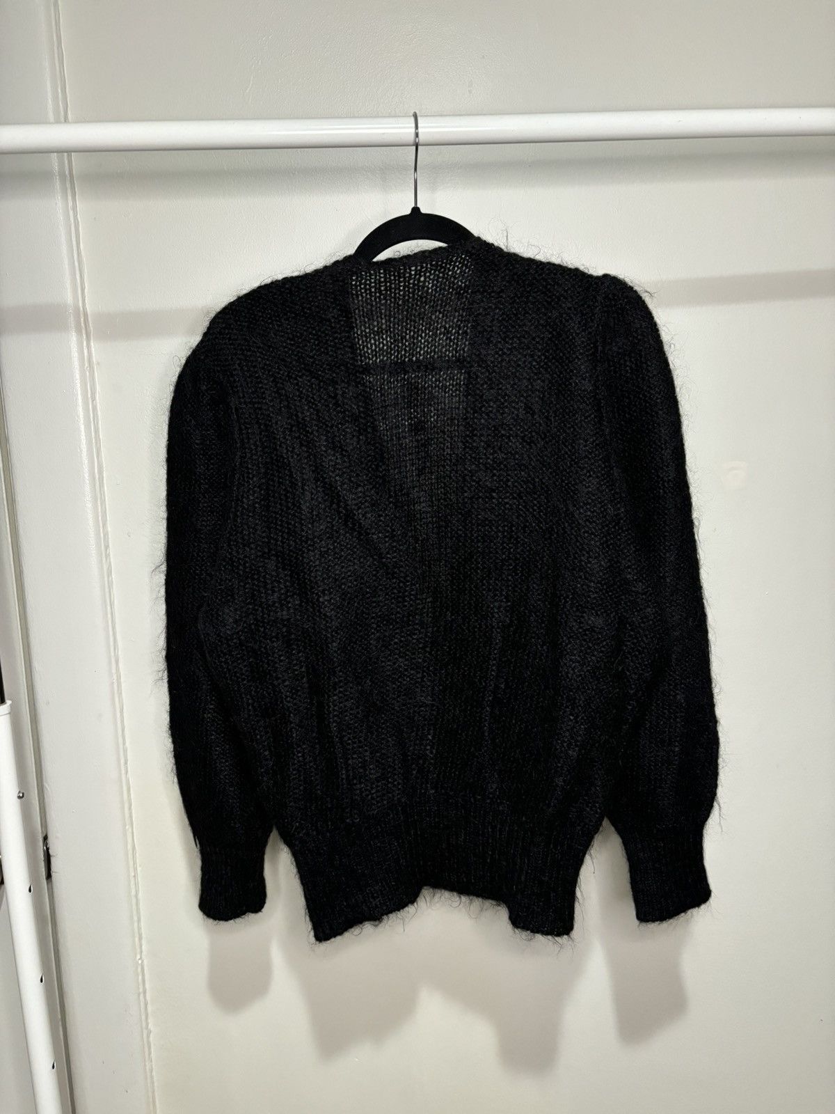 Vintage Vintage 1990s Black Mohair Cardigan Sweater Size M / US 6-8 / IT 42-44 - 4 Thumbnail