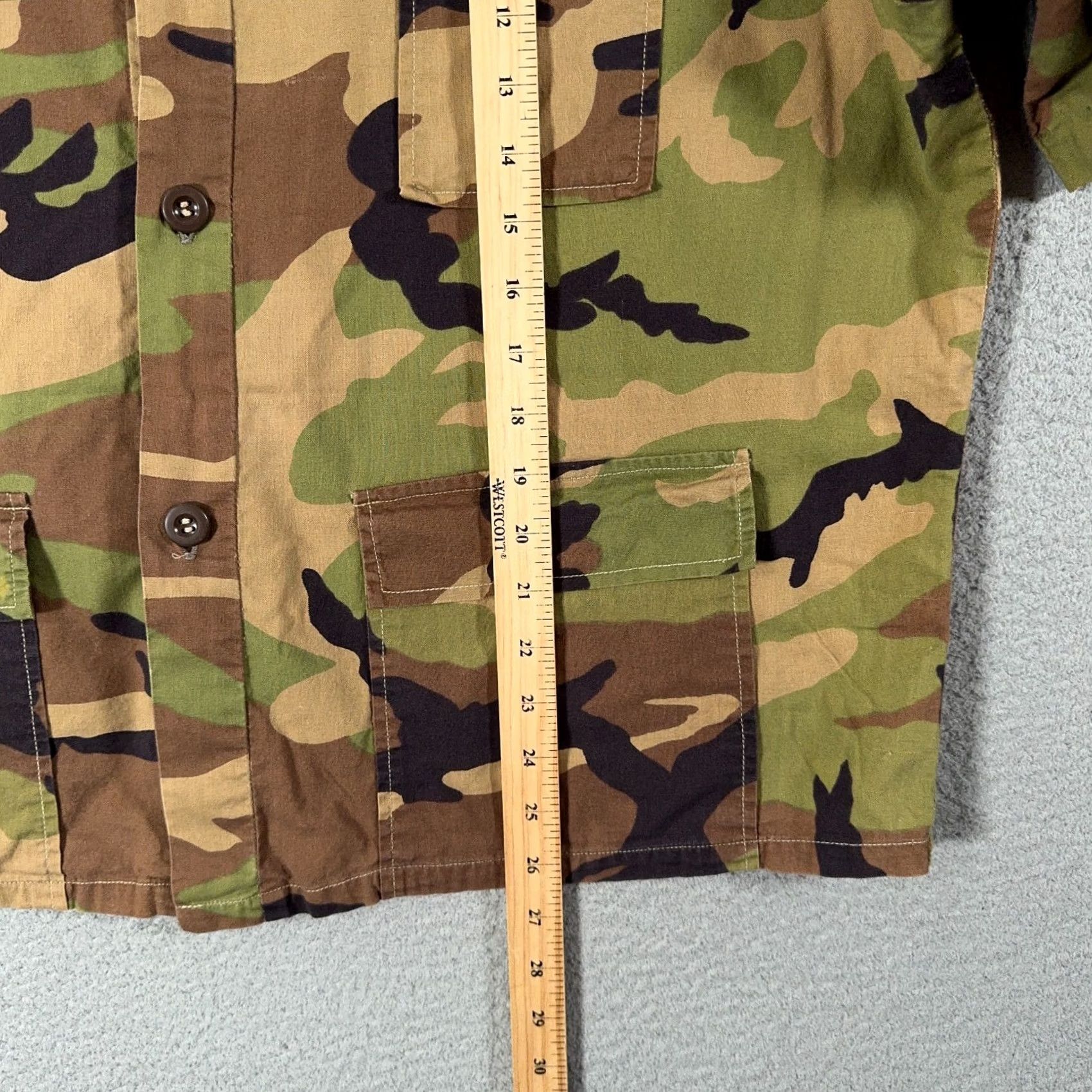 Vintage Vtg 80s Game Winner Woodland Camo Hunting Shirt XL Boxy Fit 3 Pocket Gorpcore Size US XL / EU 56 / 4 - 6 Thumbnail
