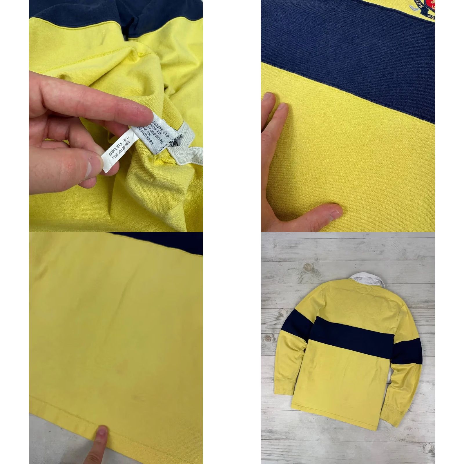 Polo Ralph Lauren VINTAGE Polo Ralph Lauren Rugby Striped Shirt Polo Shirt Men L Yellow Size US L / EU 52-54 / 3 - 8 Thumbnail
