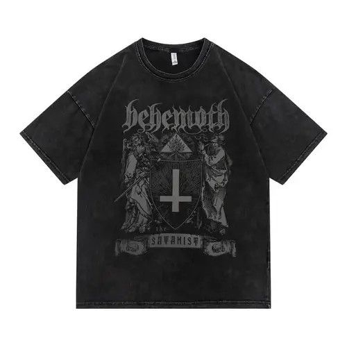 VIBE Skull Print Graphic Washed T-Shirt Rock Punk Gothic style Size US L / EU 52-54 / 3 - 3 Thumbnail