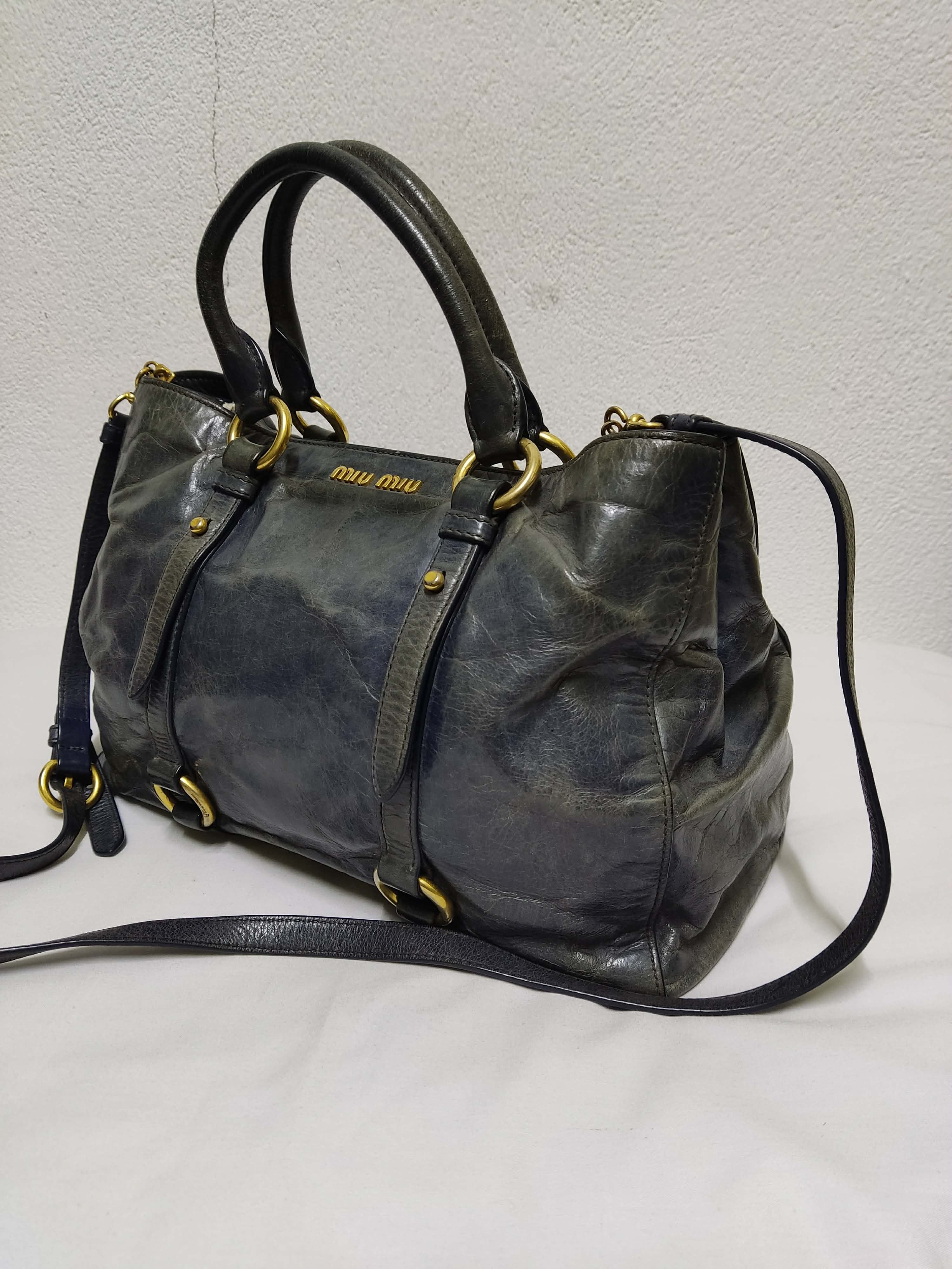 Miu Miu Authentic MIU MIU Vitello Lux Leather Handbag / Tote Bag Size ONE SIZE - 2 Thumbnail