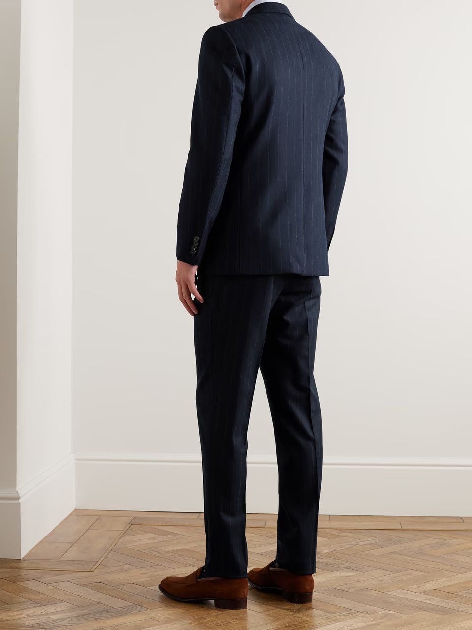 Loro Piana o1w1db10824 International Cashmere Suit in Navy Blue Size US XL / EU 56 / 4 - 4 Thumbnail