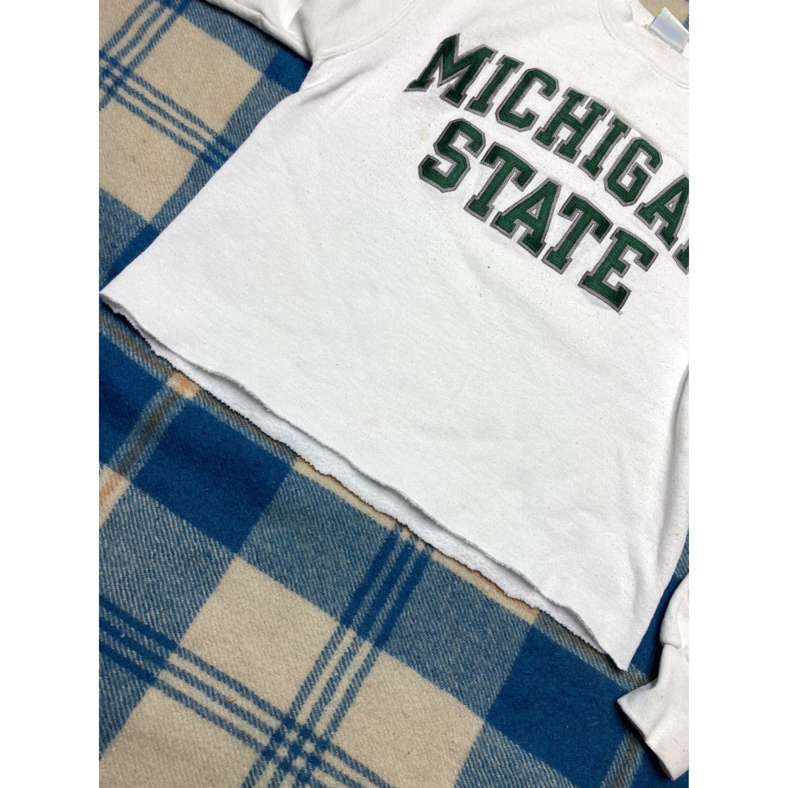 Champion VINTAGE Champion Crewneck Sweatshirt Cropped Michigan State University XS White Univ Pullover Men G2 Size US XS / EU 42 / 0 - 6 Thumbnail